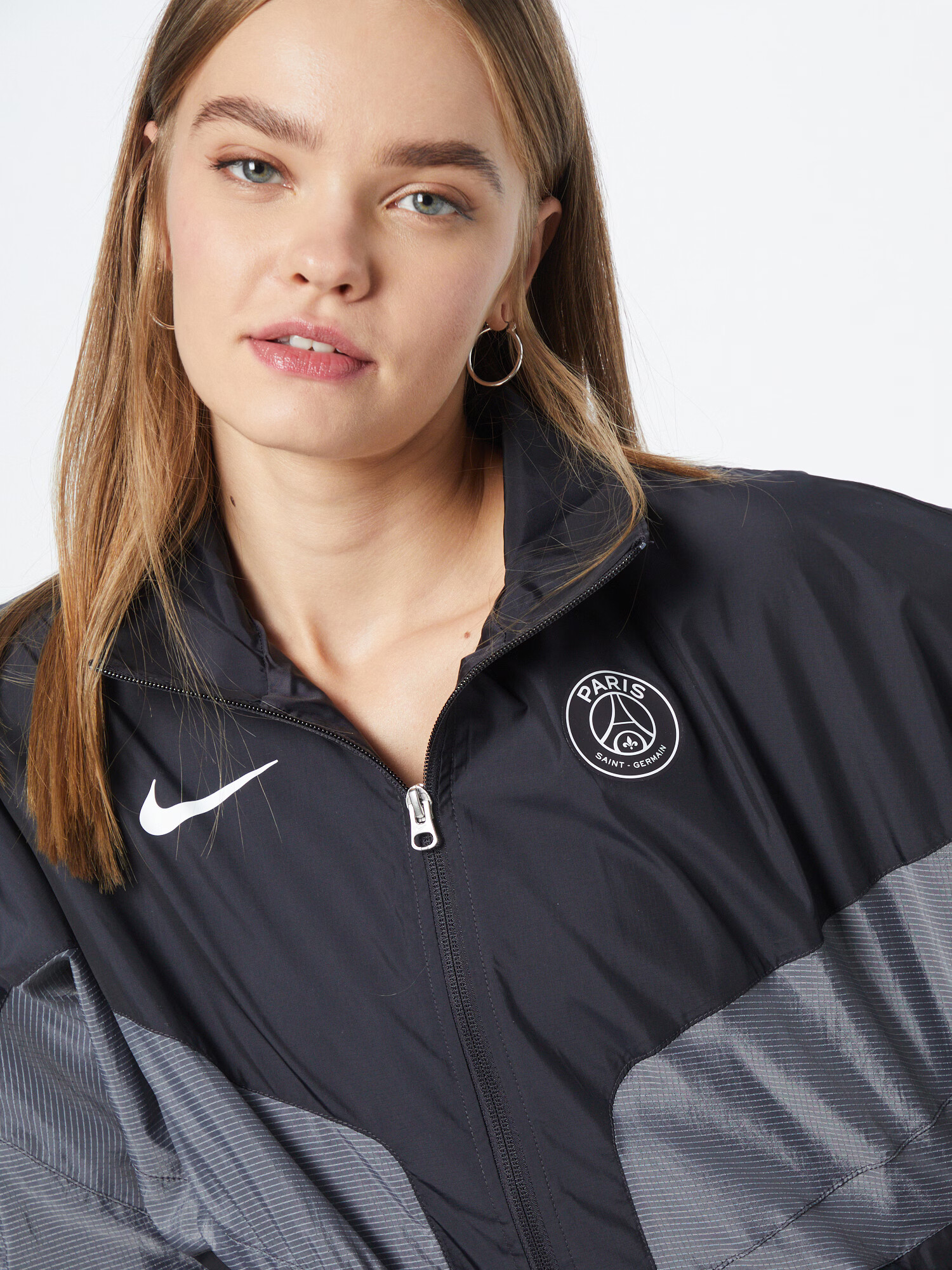 NIKE Športová bunda 'Paris St.-Germain' sivá / čierna / biela - Pepit.sk