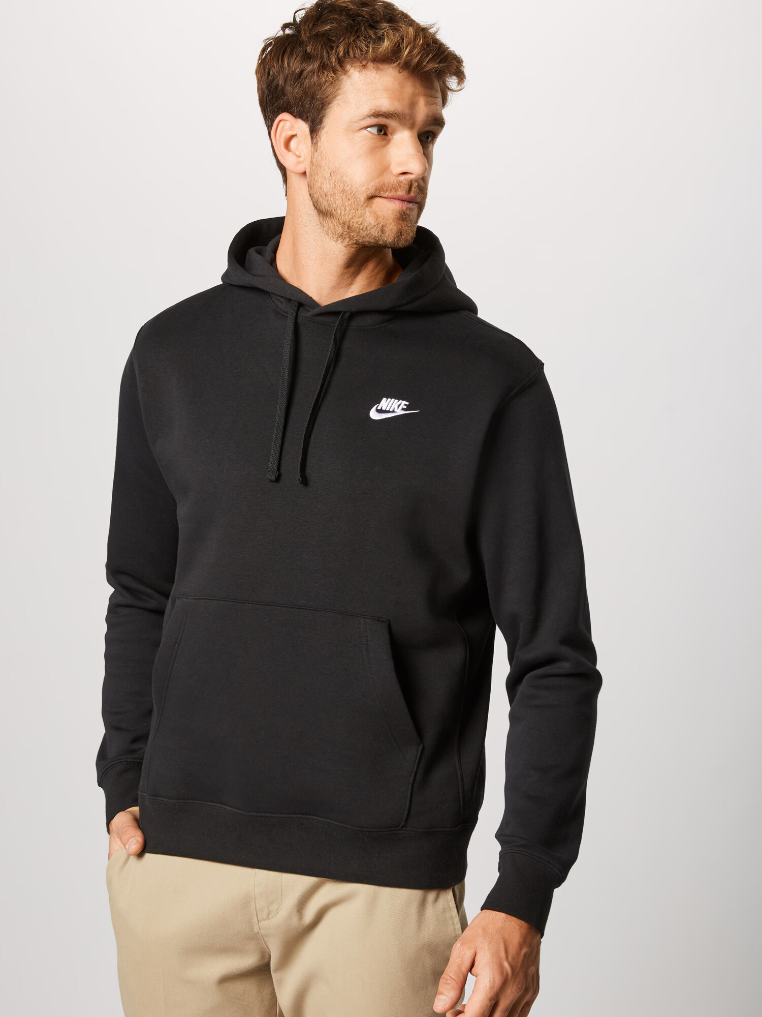 Nike Sportswear Mikina 'Club Fleece' čierna / biela - Pepit.sk