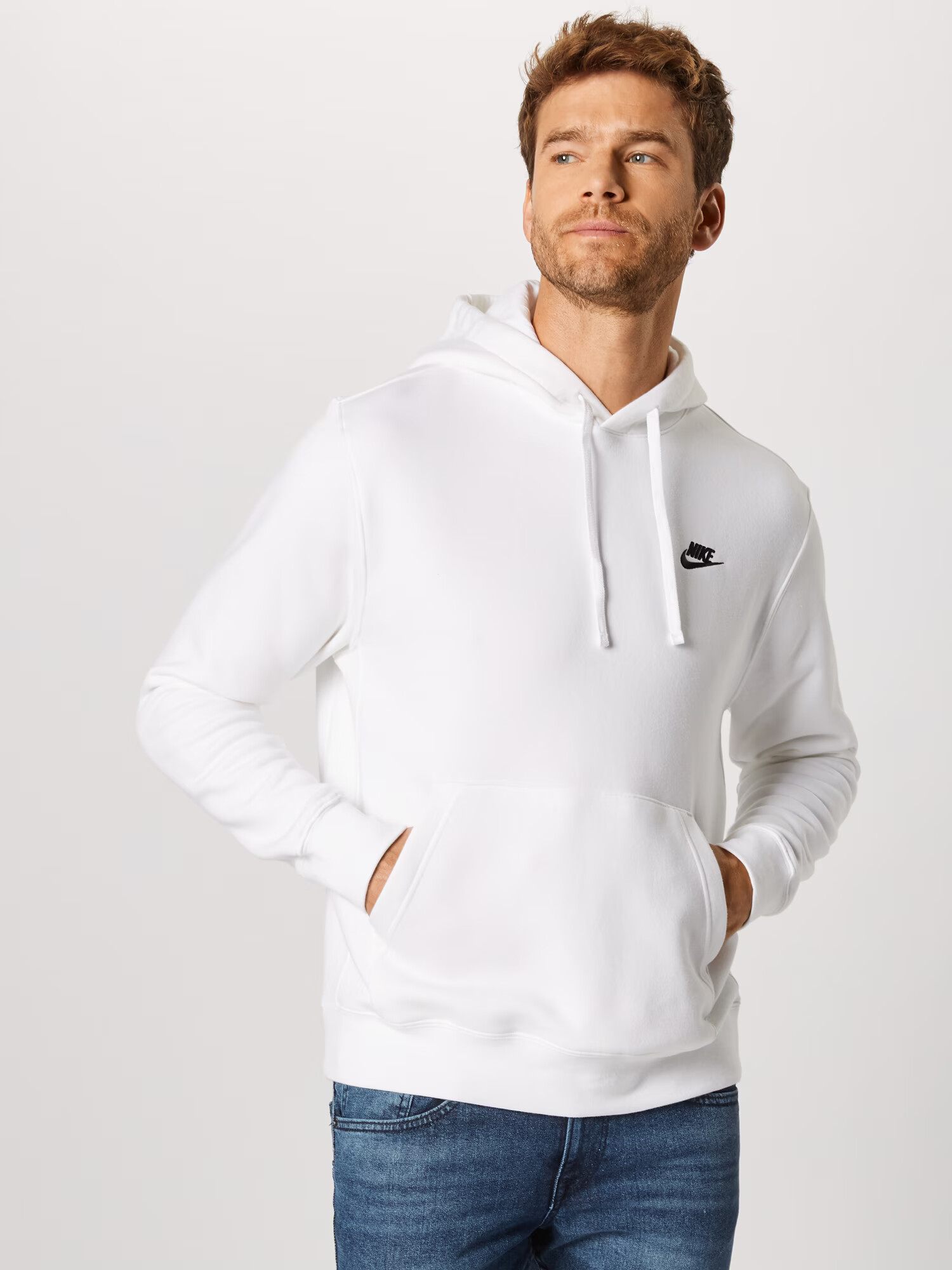 Nike Sportswear Mikina 'Club Fleece' čierna / biela - Pepit.sk