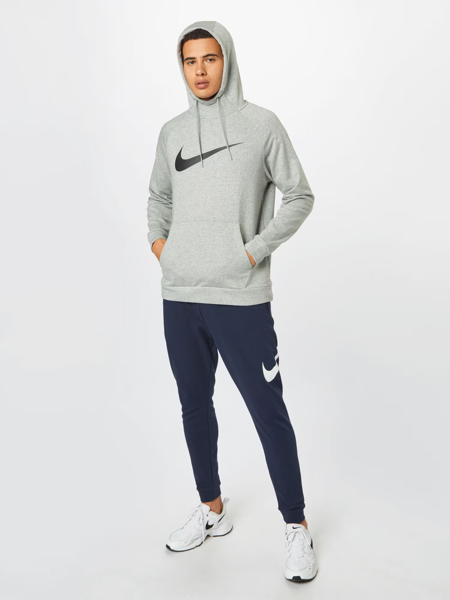 NIKE Športová mikina sivá melírovaná / čierna - Pepit.sk