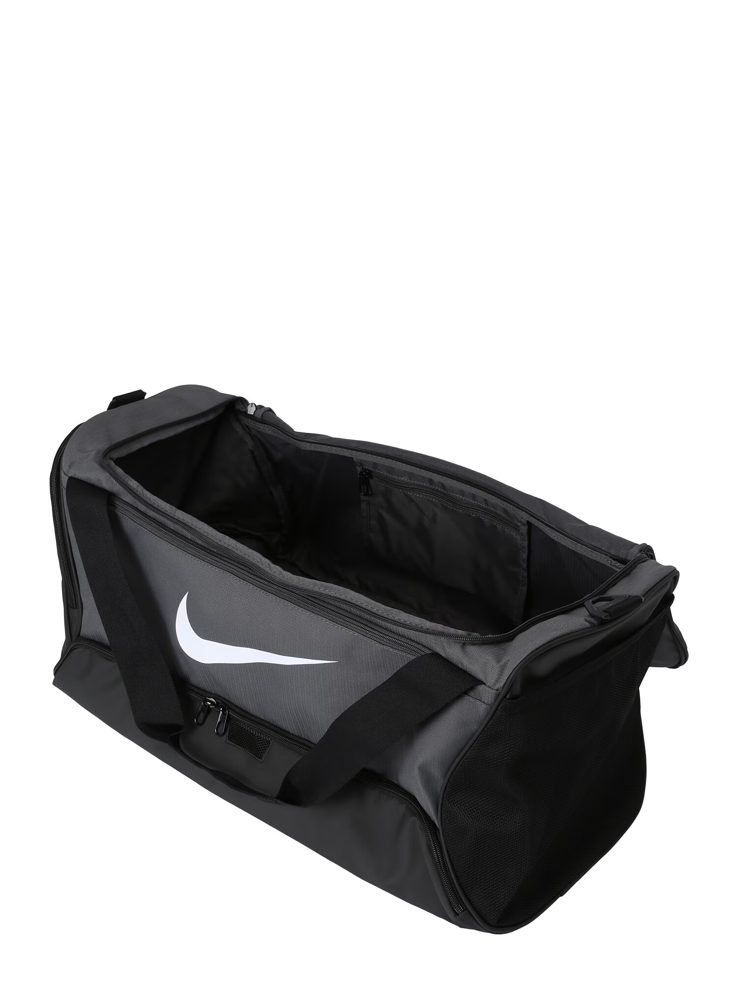 NIKE Športová taška 'Brasilia 9.5' sivá / čierna / biela - Pepit.sk