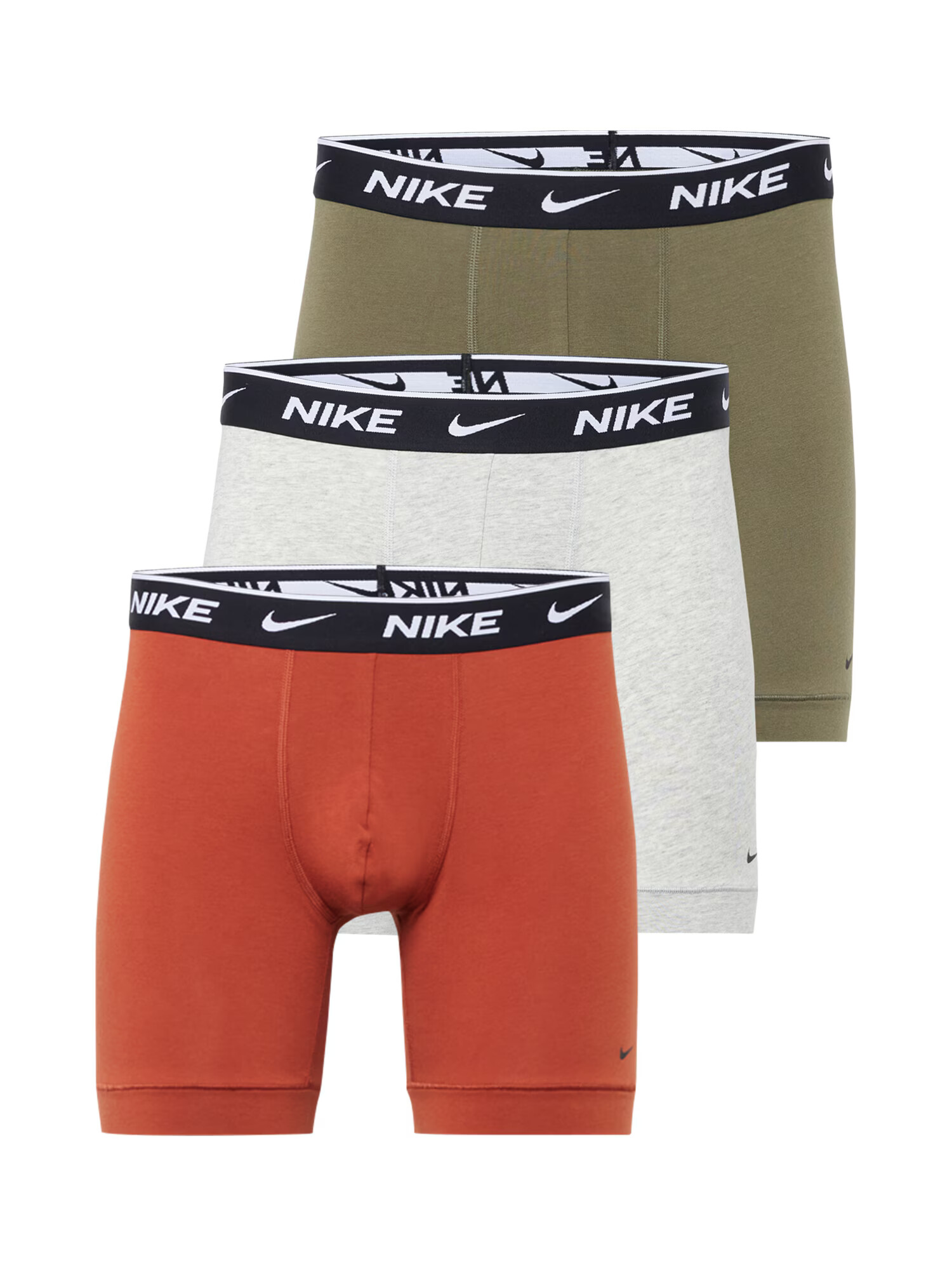 NIKE Športové nohavičky kaki / oranžová / čierna / biela melírovaná - Pepit.sk