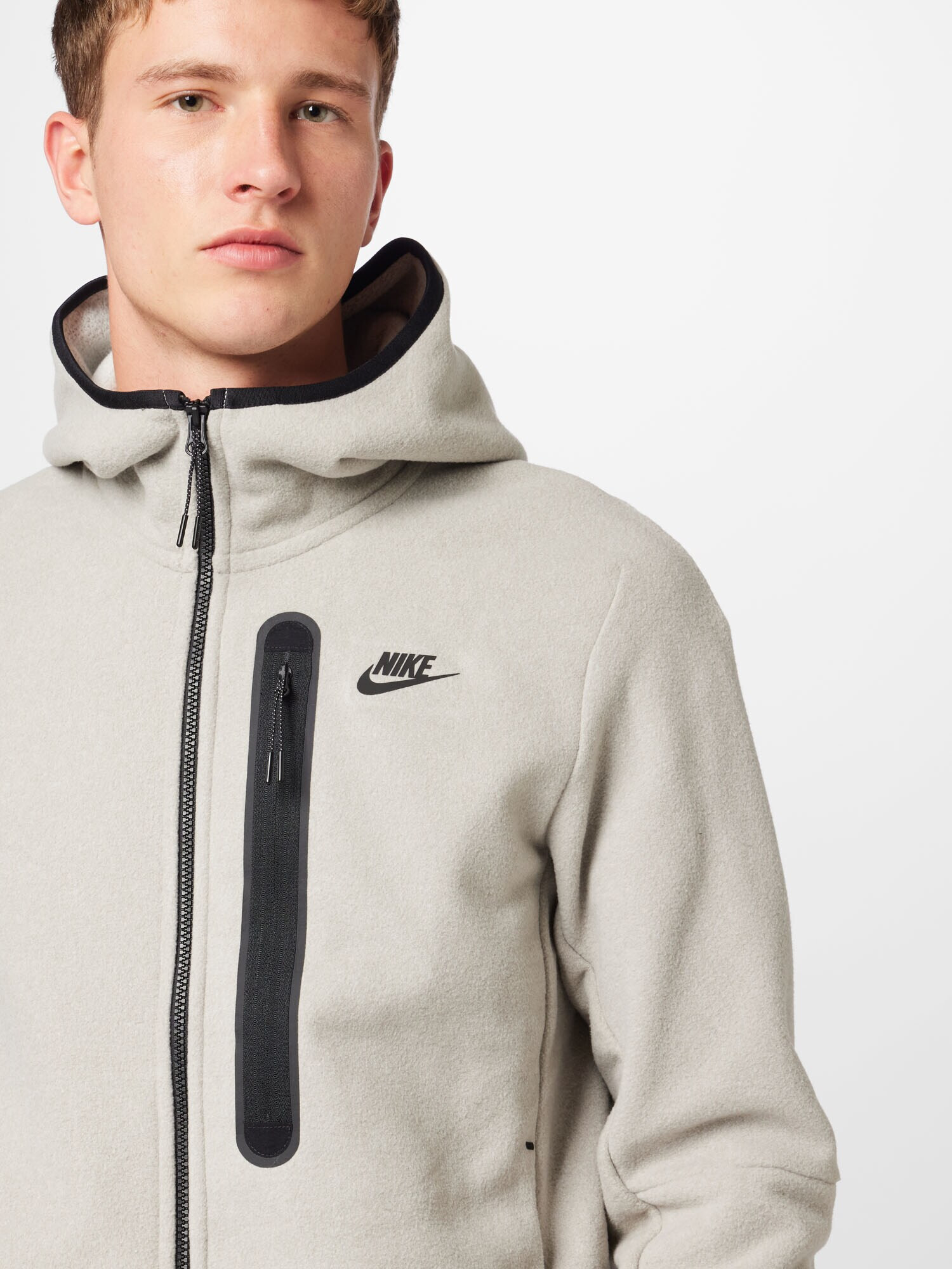 Nike Sportswear Flisová bunda svetlosivá / čierna - Pepit.sk