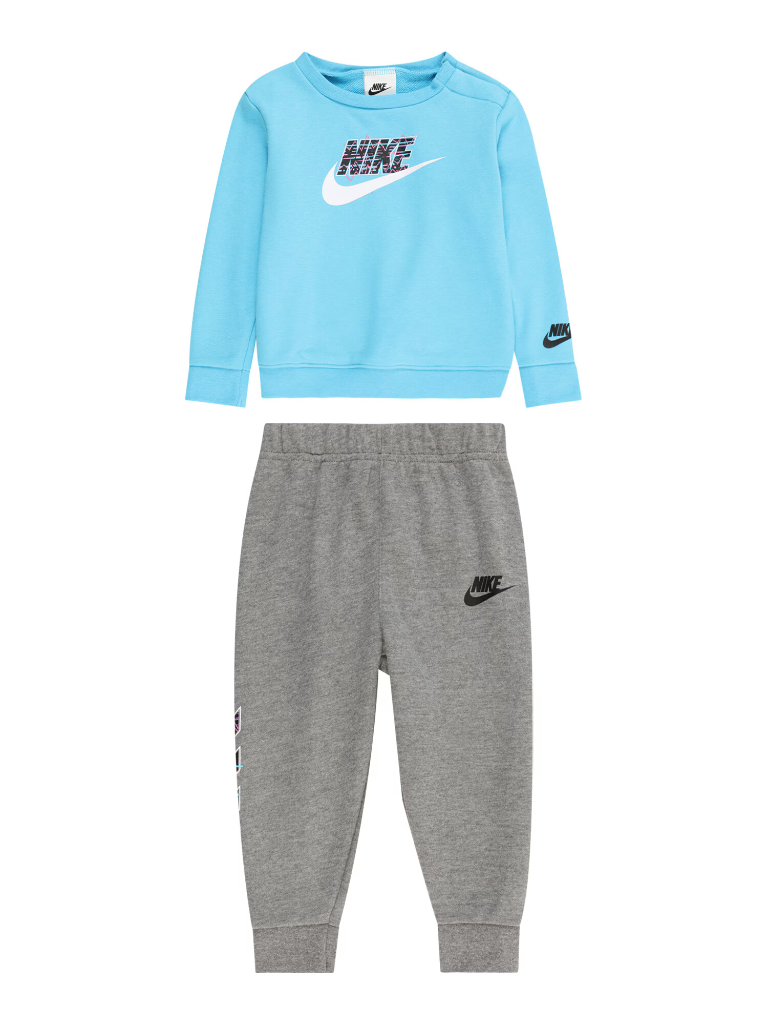 Nike Sportswear Joggingová súprava nebesky modrá / sivá melírovaná / čierna / biela - Pepit.sk