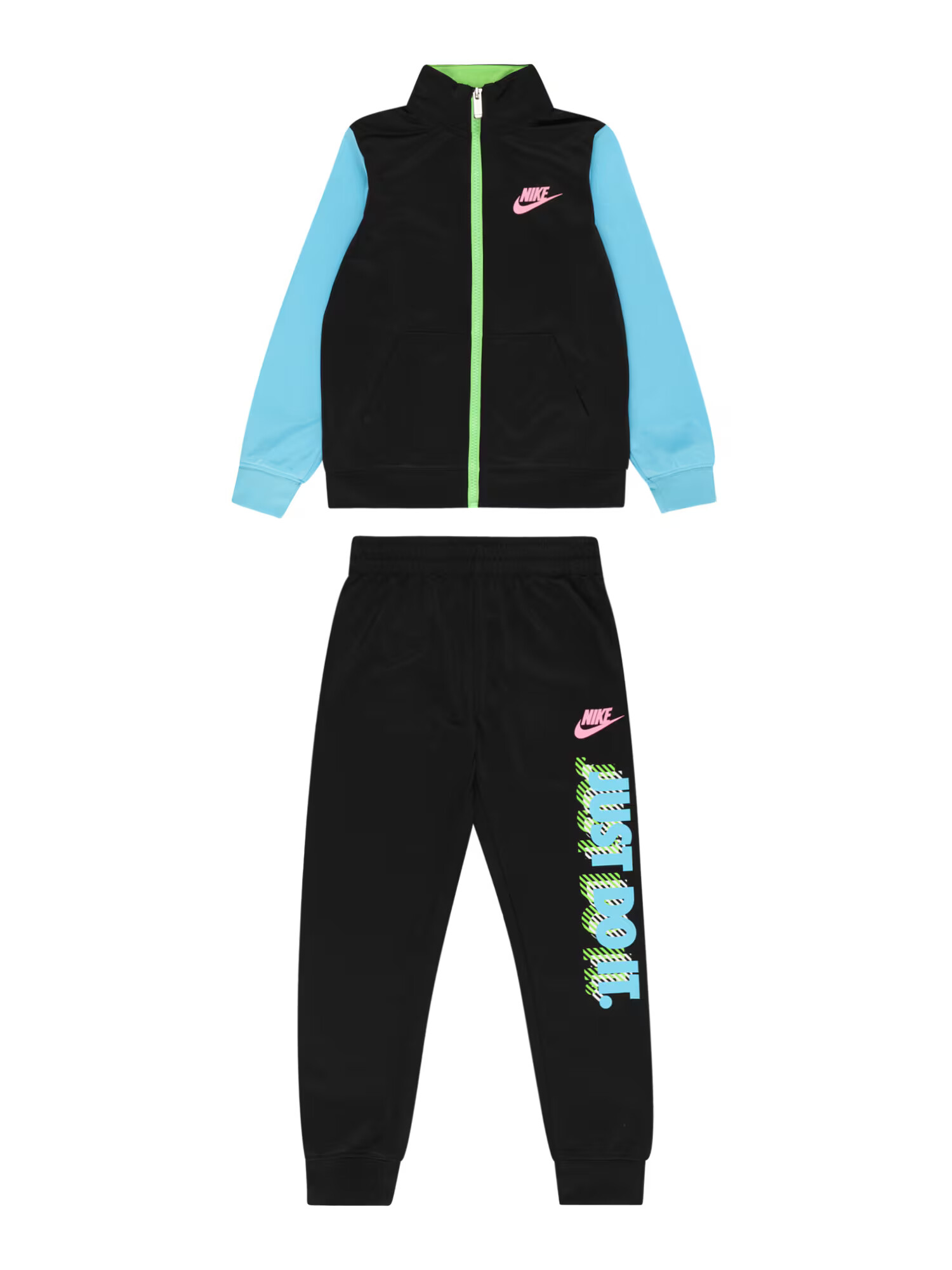 Nike Sportswear Joggingová súprava svetlomodrá / svetlozelená / ružová / čierna - Pepit.sk