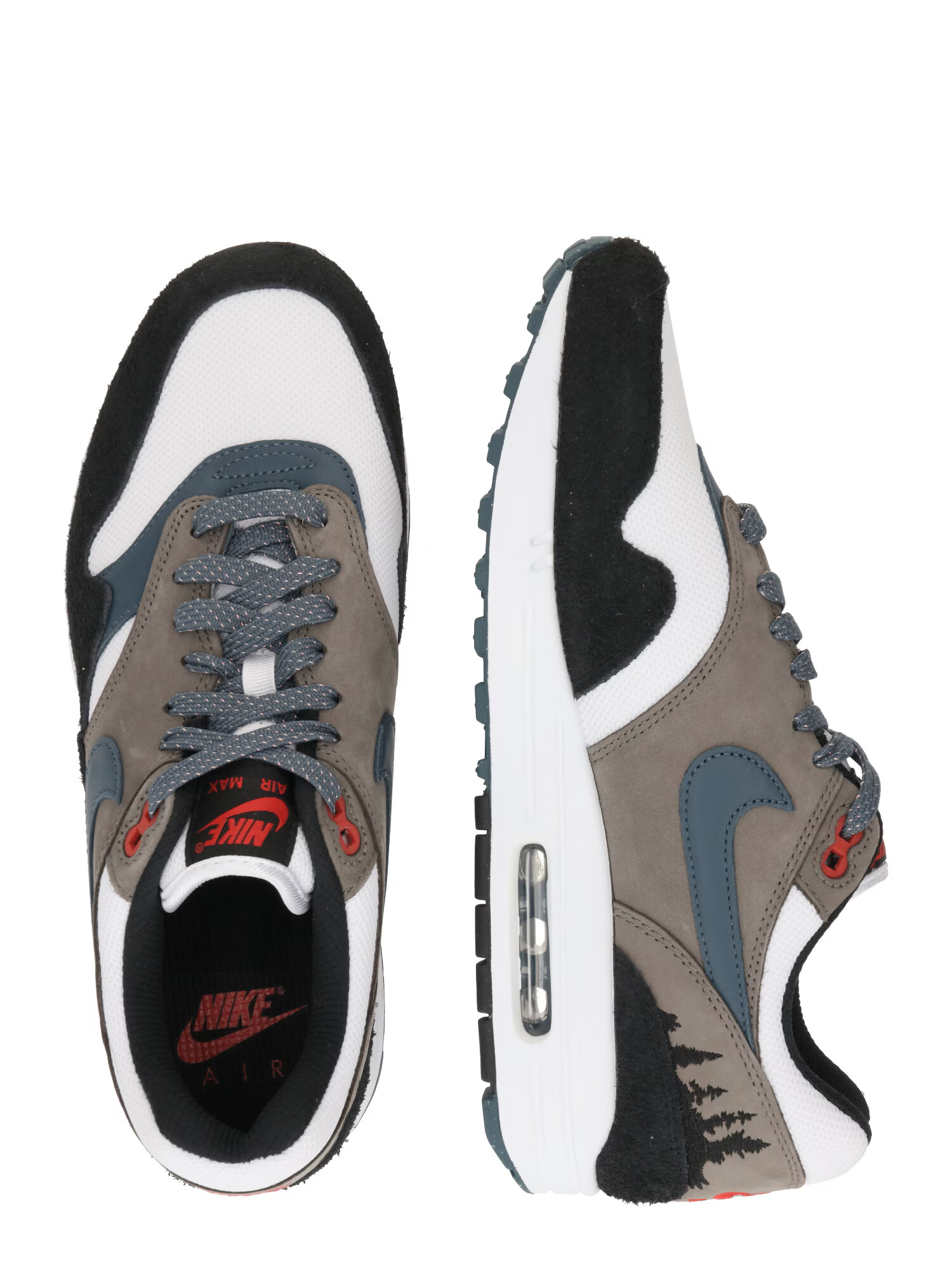 Nike Sportswear Nízke tenisky 'Air Max 1 Premium' tmavošedá / petrolejová / čierna / biela - Pepit.sk