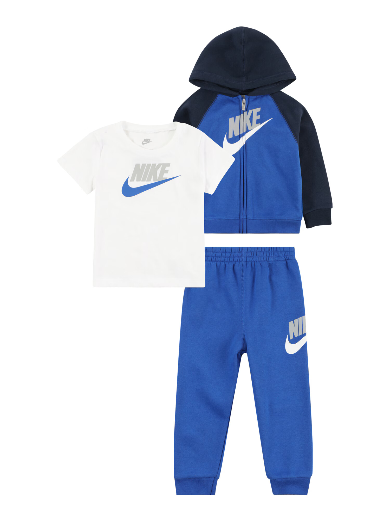 Nike Sportswear Set námornícka modrá / kráľovská modrá / sivá / biela - Pepit.sk