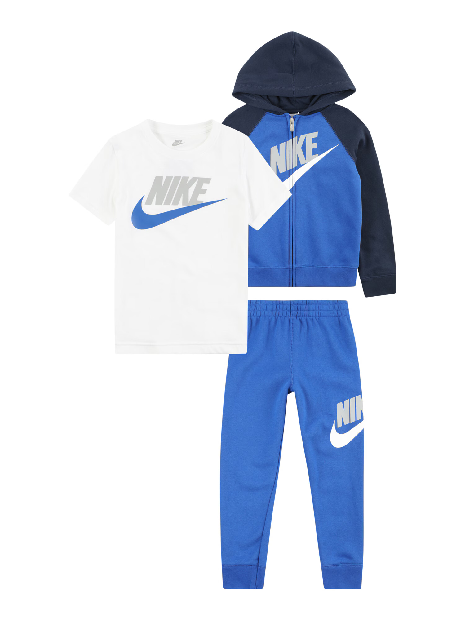 Nike Sportswear Set námornícka modrá / kráľovská modrá / svetlosivá / biela - Pepit.sk