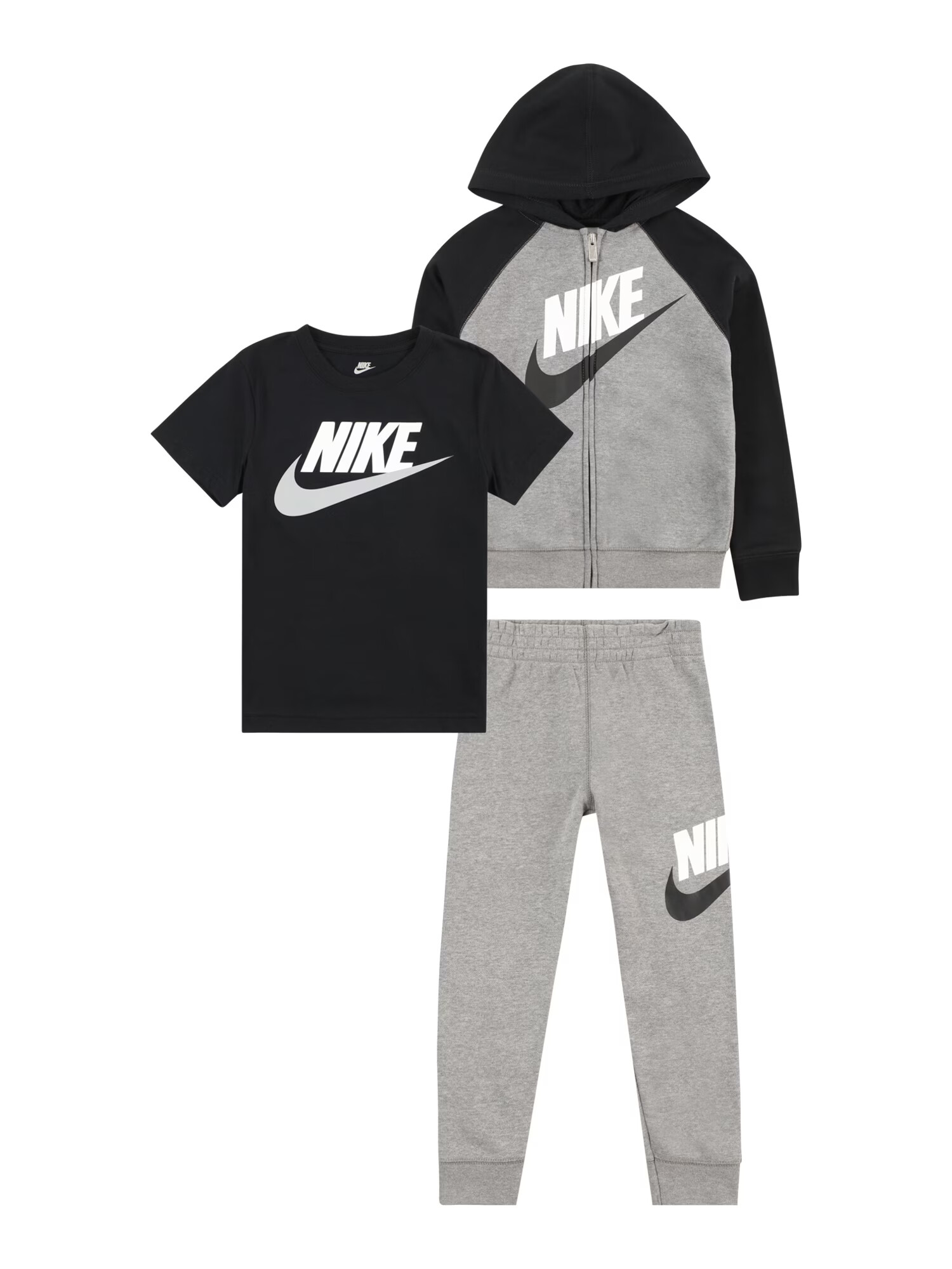 Nike Sportswear Set sivá melírovaná / čierna / biela - Pepit.sk