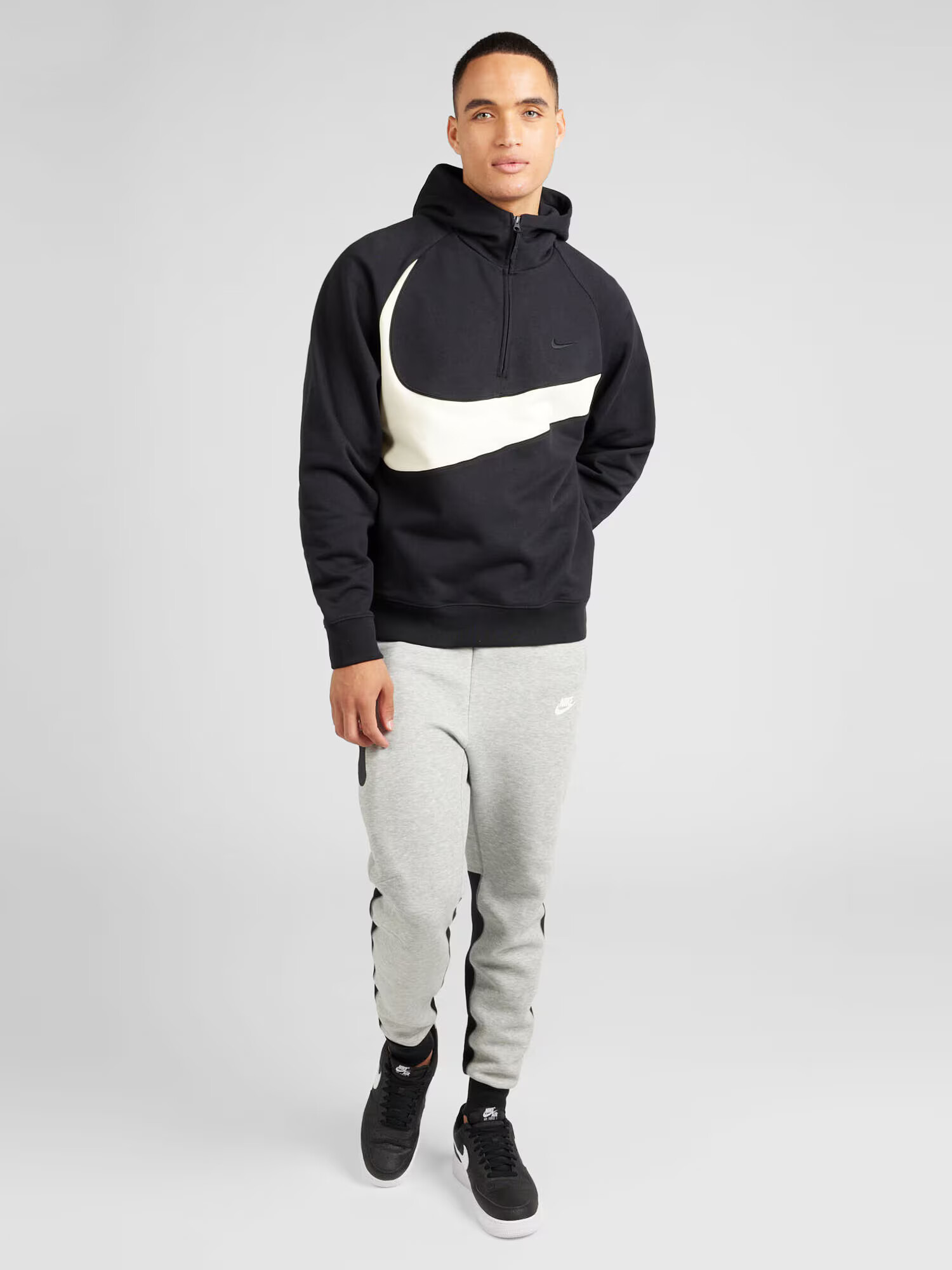 Nike Sportswear Športová mikina čierna / biela - Pepit.sk