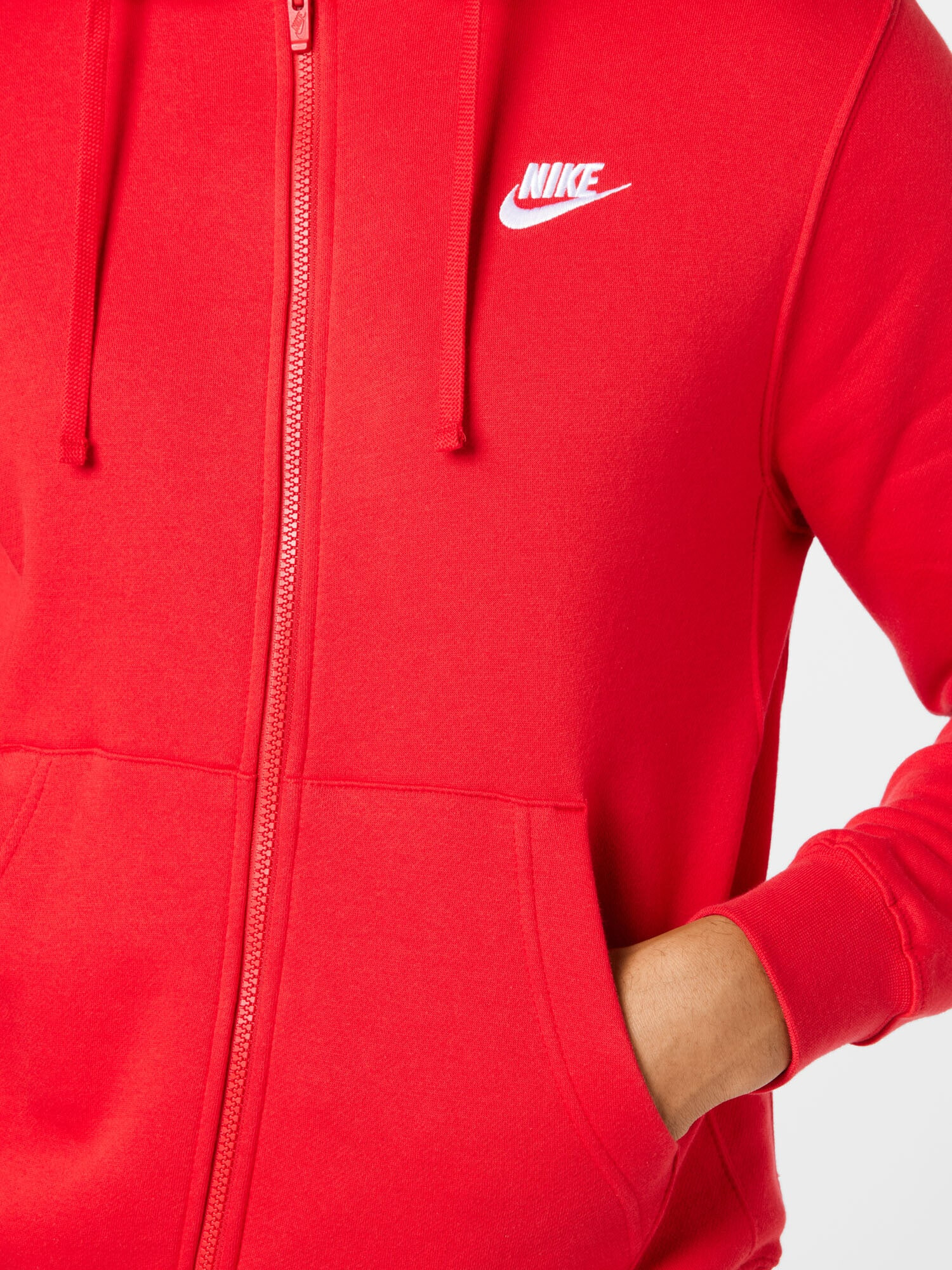 Nike Sportswear Tepláková bunda červená / biela - Pepit.sk