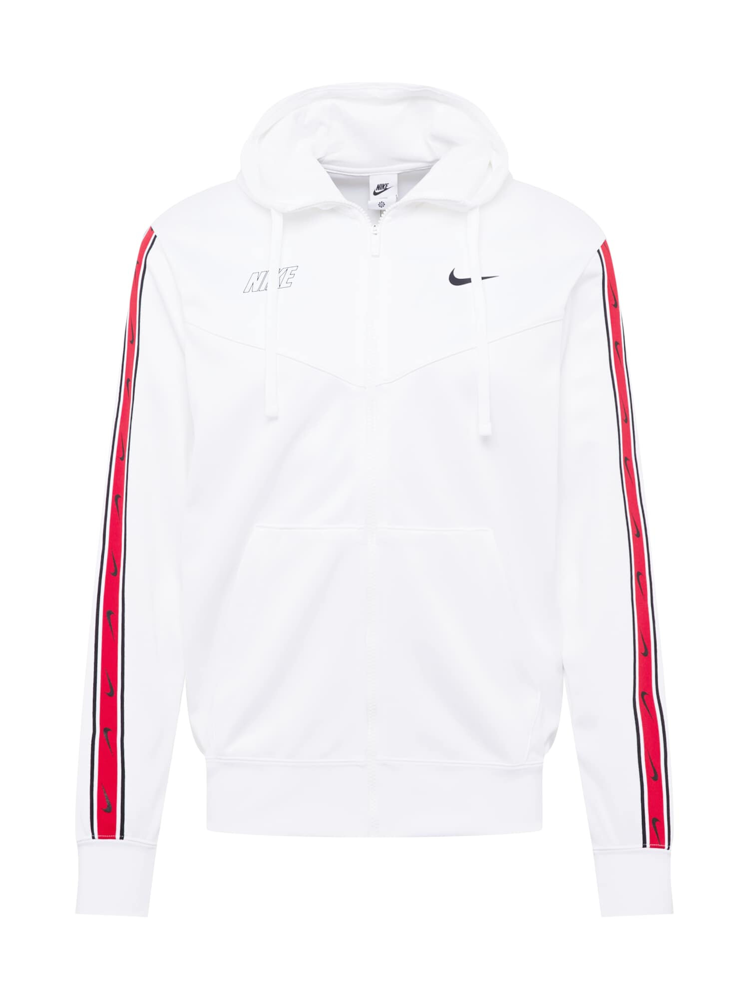 Nike Sportswear Športová mikina so zipsom 'Repeat' červená / čierna / biela - Pepit.sk