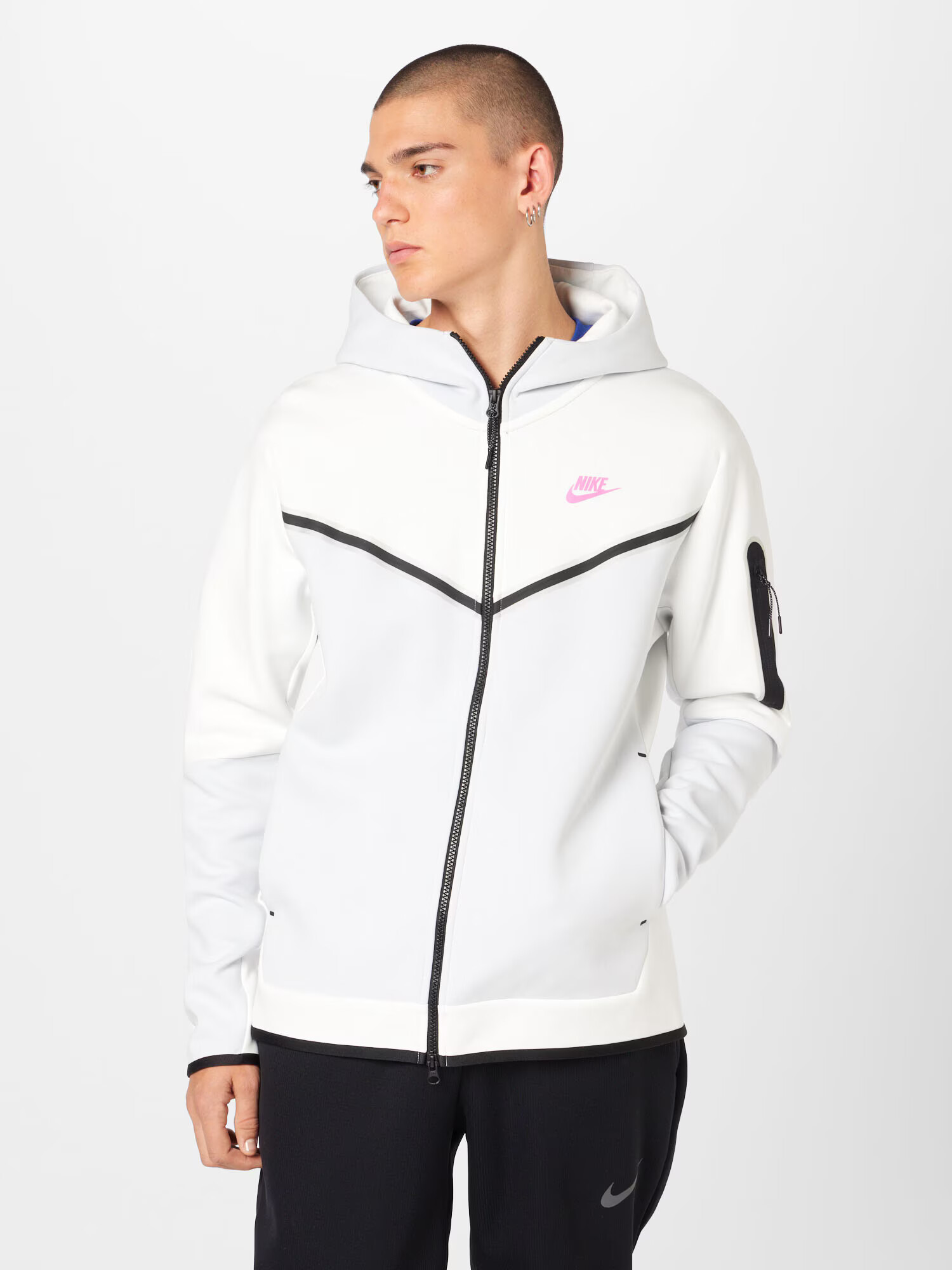 Nike Sportswear Tepláková bunda ružová / čierna / prírodná biela - Pepit.sk