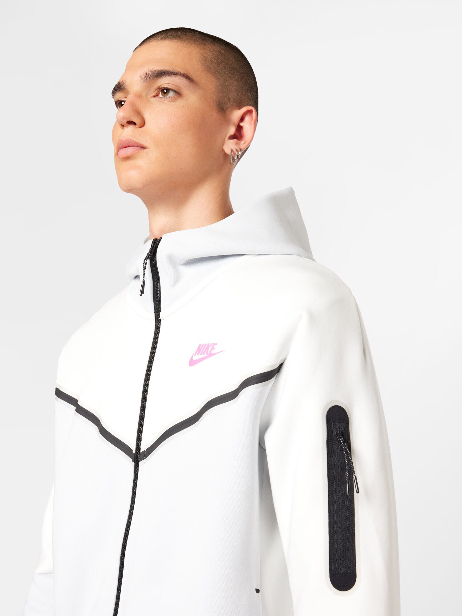 Nike Sportswear Tepláková bunda ružová / čierna / prírodná biela - Pepit.sk