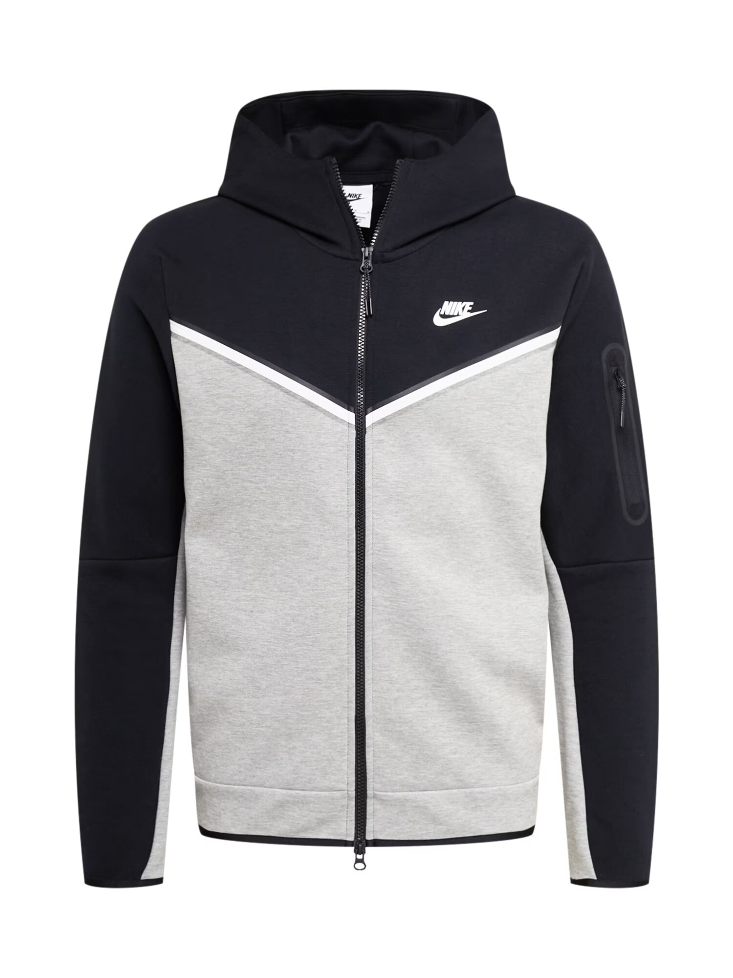 Nike Sportswear Tepláková bunda sivá melírovaná / čierna / biela - Pepit.sk