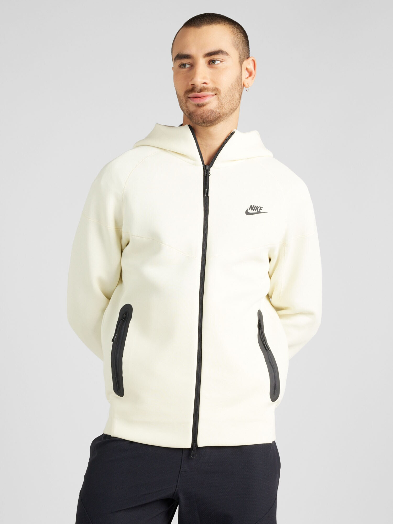 Nike Sportswear Tepláková bunda 'TCH FLC' čierna / biela - Pepit.sk