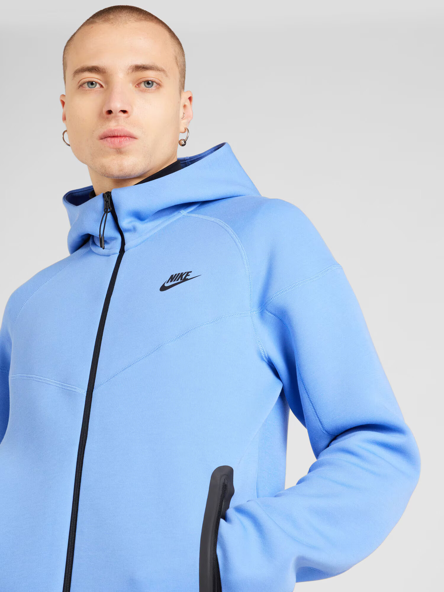 Nike Sportswear Tepláková bunda 'TCH FLC' svetlomodrá / čierna - Pepit.sk