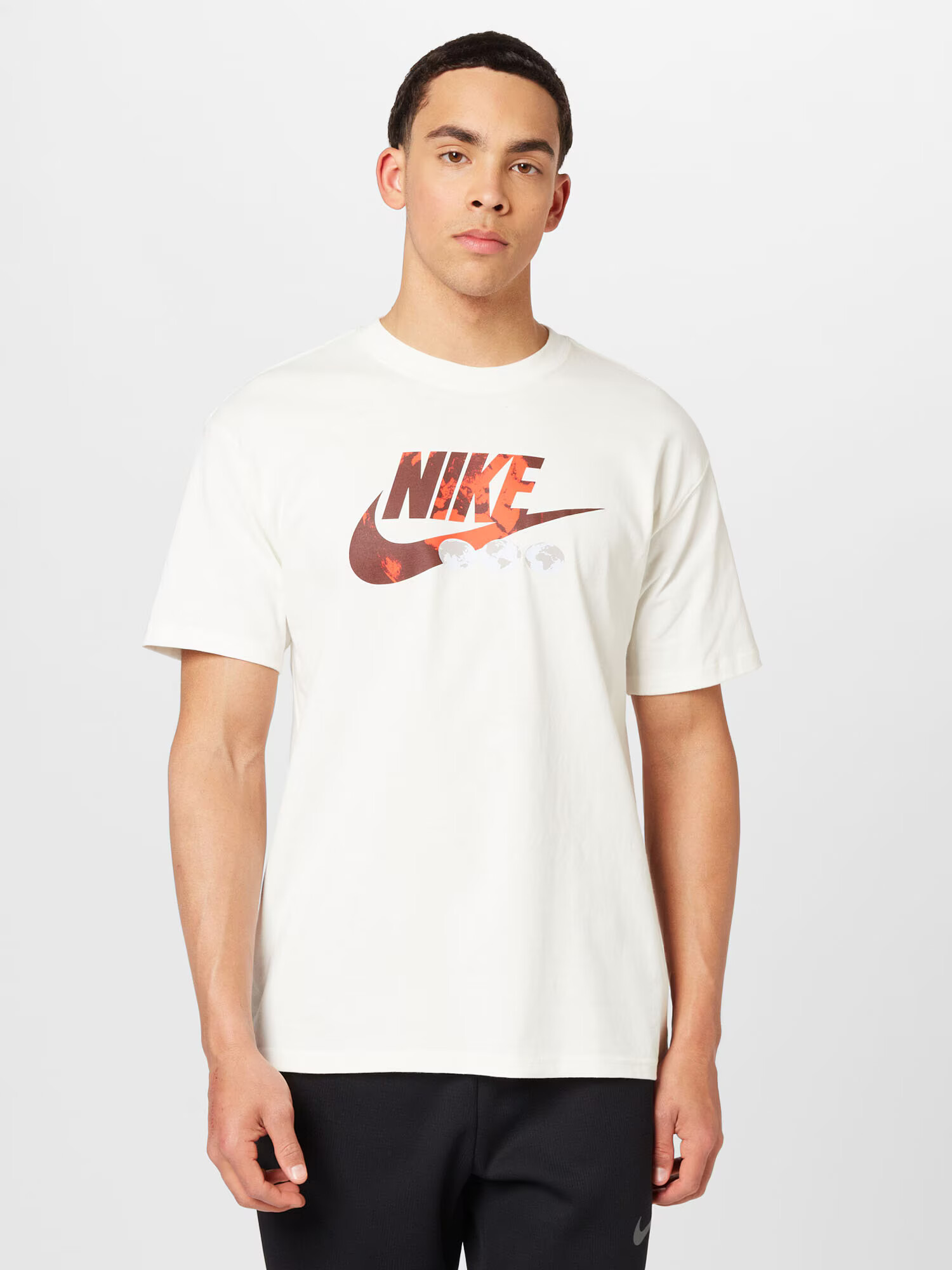 Nike Sportswear Tričko hnedá / tmavooranžová / biela - Pepit.sk