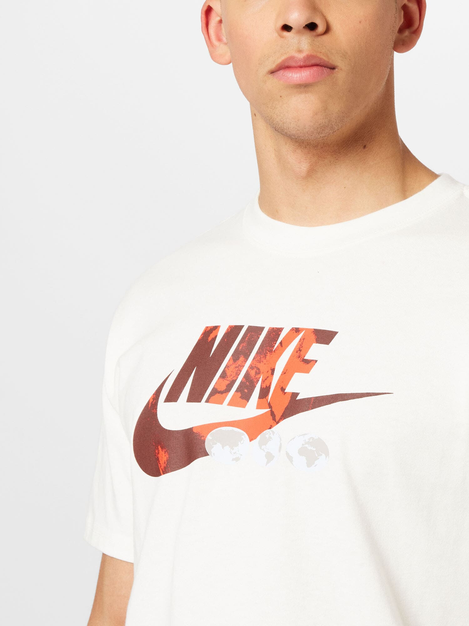 Nike Sportswear Tričko hnedá / tmavooranžová / biela - Pepit.sk