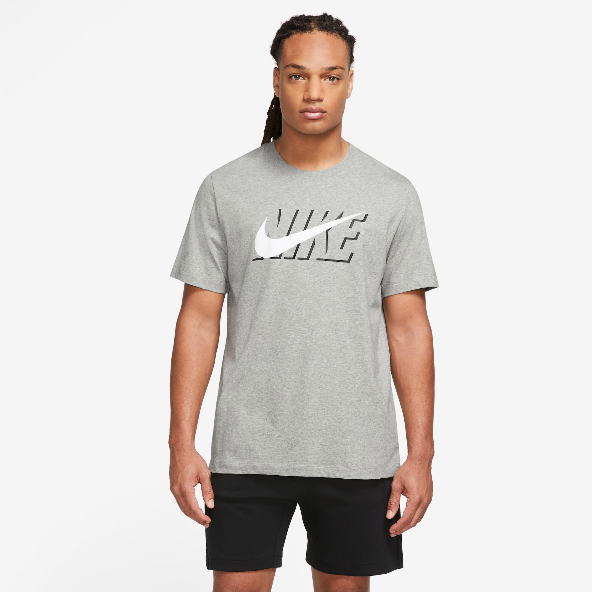 Nike Sportswear Tričko sivá melírovaná / čierna / biela - Pepit.sk