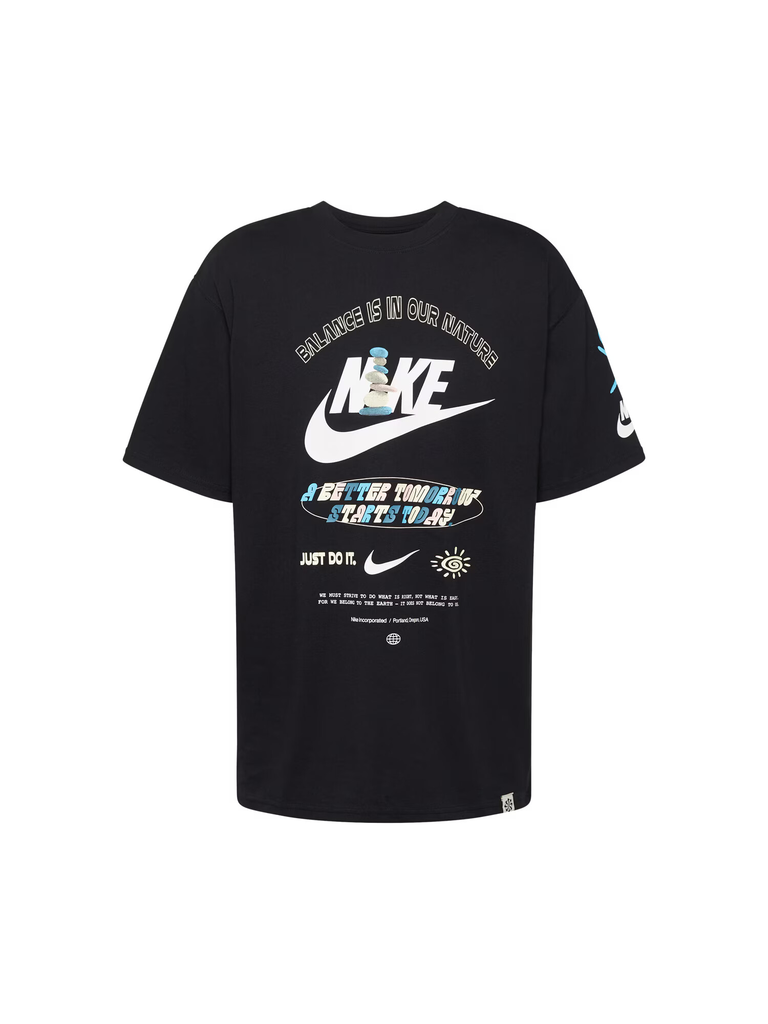 Nike Sportswear Tričko svetlomodrá / svetloružová / čierna / biela - Pepit.sk