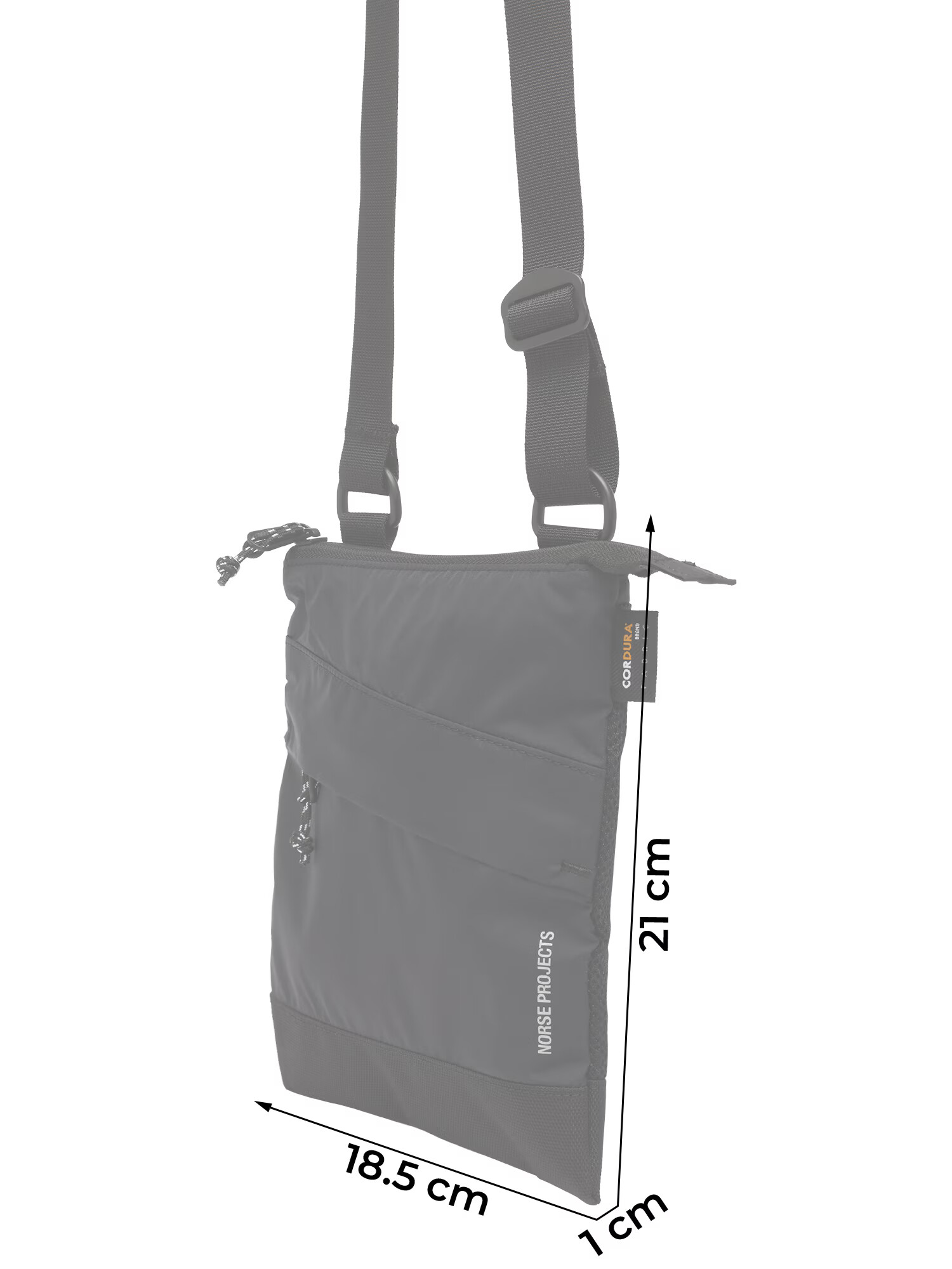 NORSE PROJECTS Taška cez rameno 'Ripstop Cordura Shoulder Bag' čierna / biela - Pepit.sk