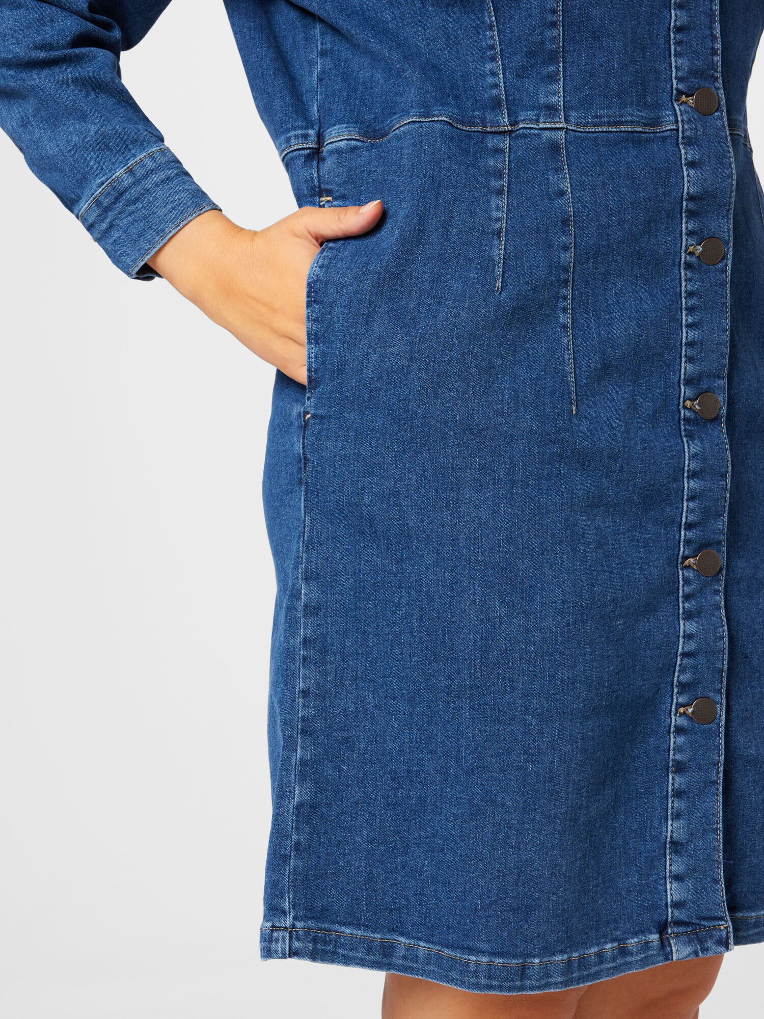 ONLY Curve Košeľové šaty 'RIKA' modrá denim - Pepit.sk