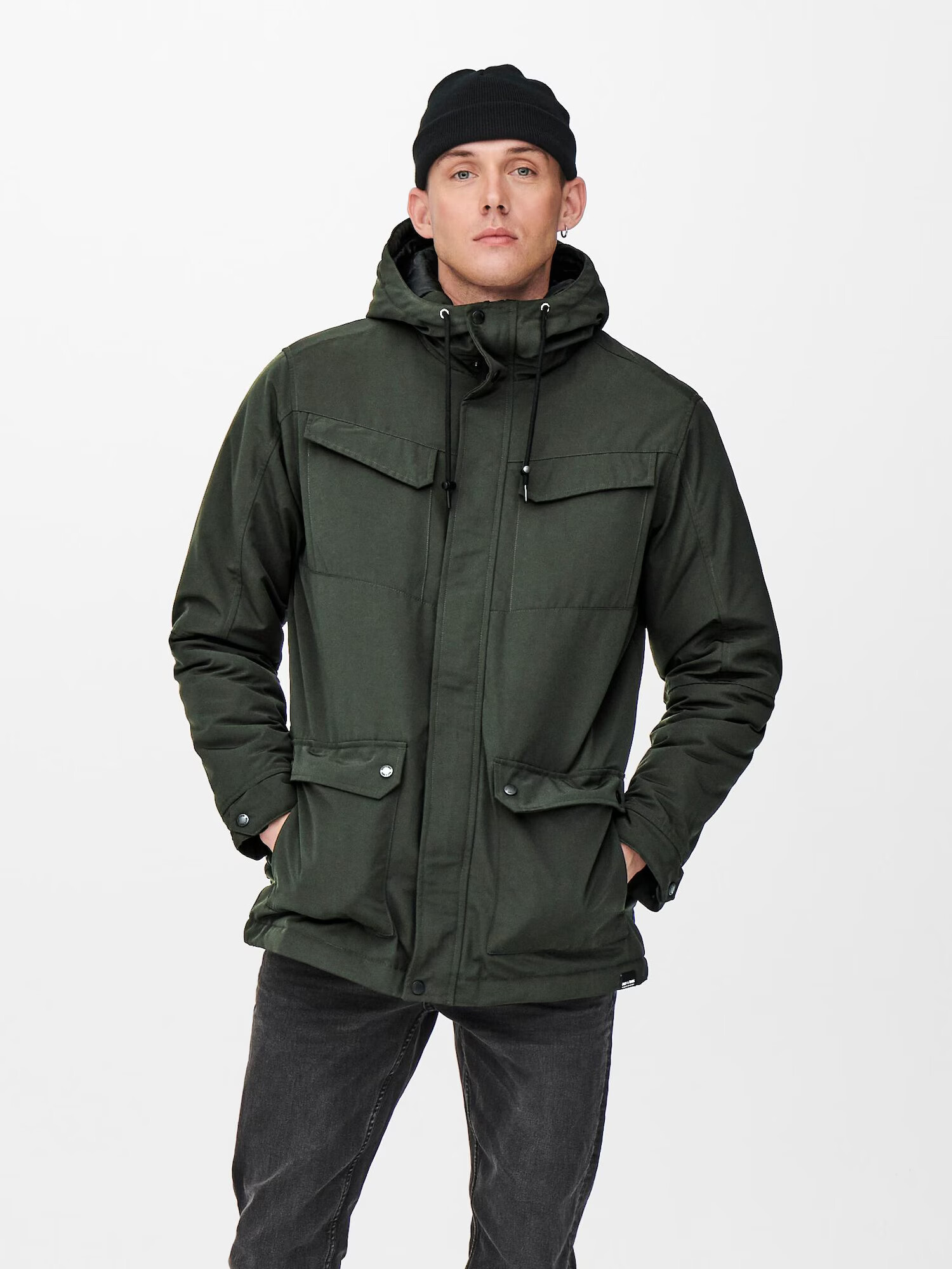 Only & Sons Prechodná parka 'Cooper' tmavozelená - Pepit.sk