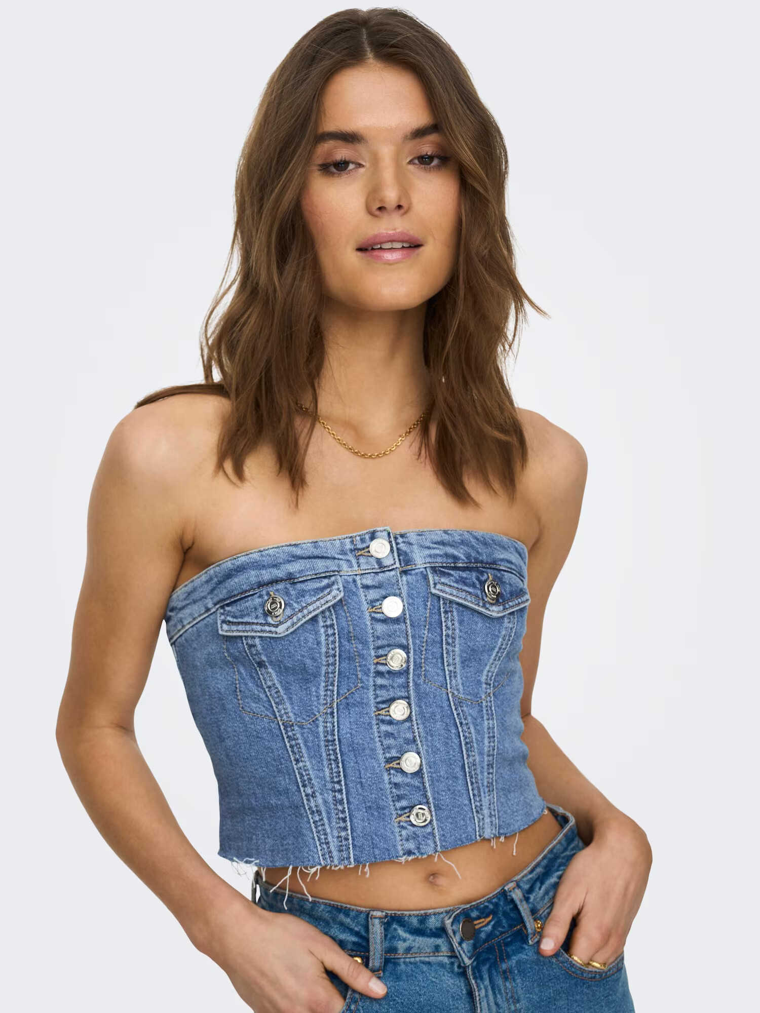 ONLY Top 'JASMINE' modrá denim - Pepit.sk