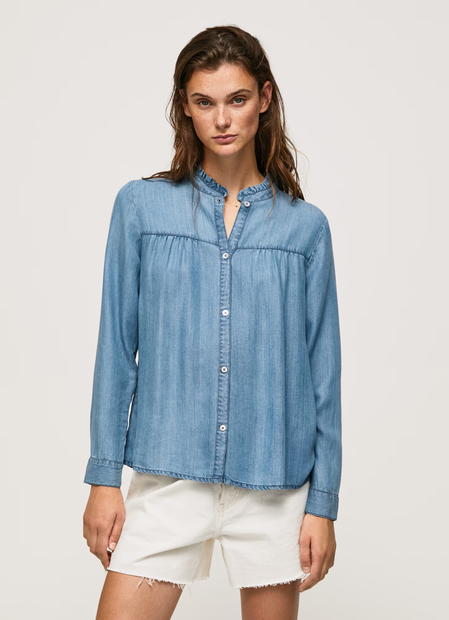 Pepe Jeans Blúzka 'Beatriz' modrá denim - Pepit.sk