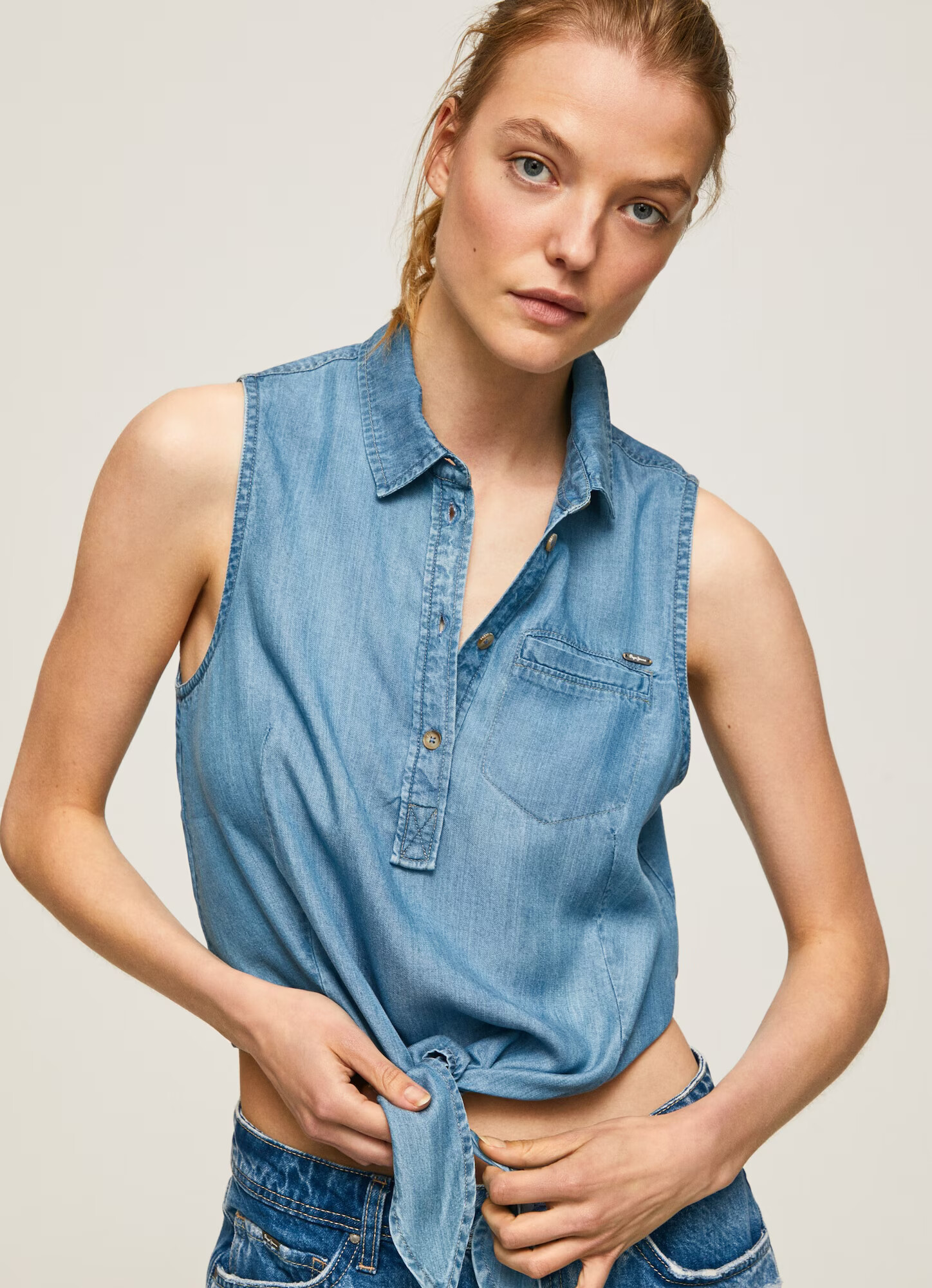 Pepe Jeans Blúzka 'Winona' modrá denim - Pepit.sk