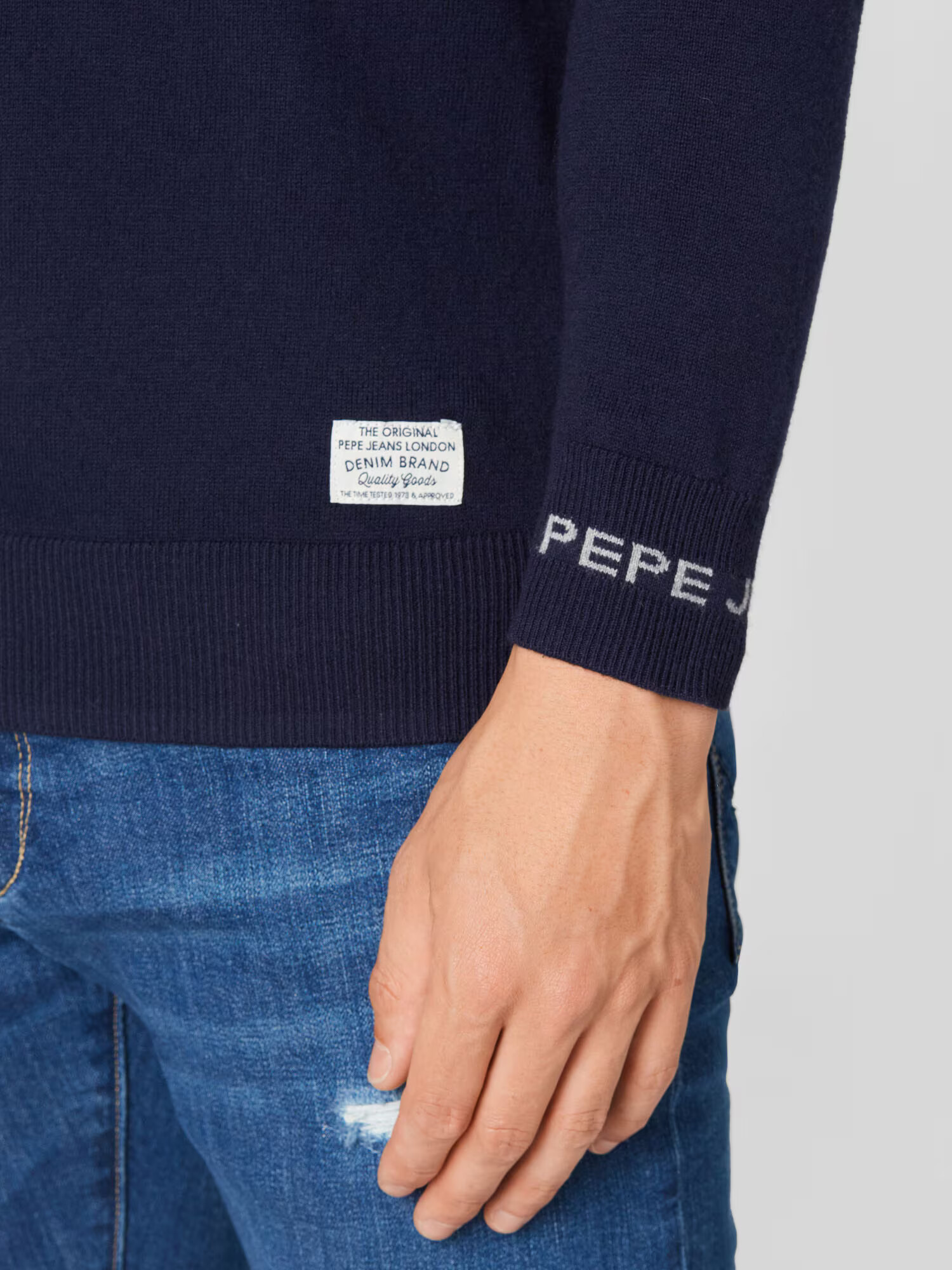 Pepe Jeans Sveter 'Andre' námornícka modrá / biela - Pepit.sk