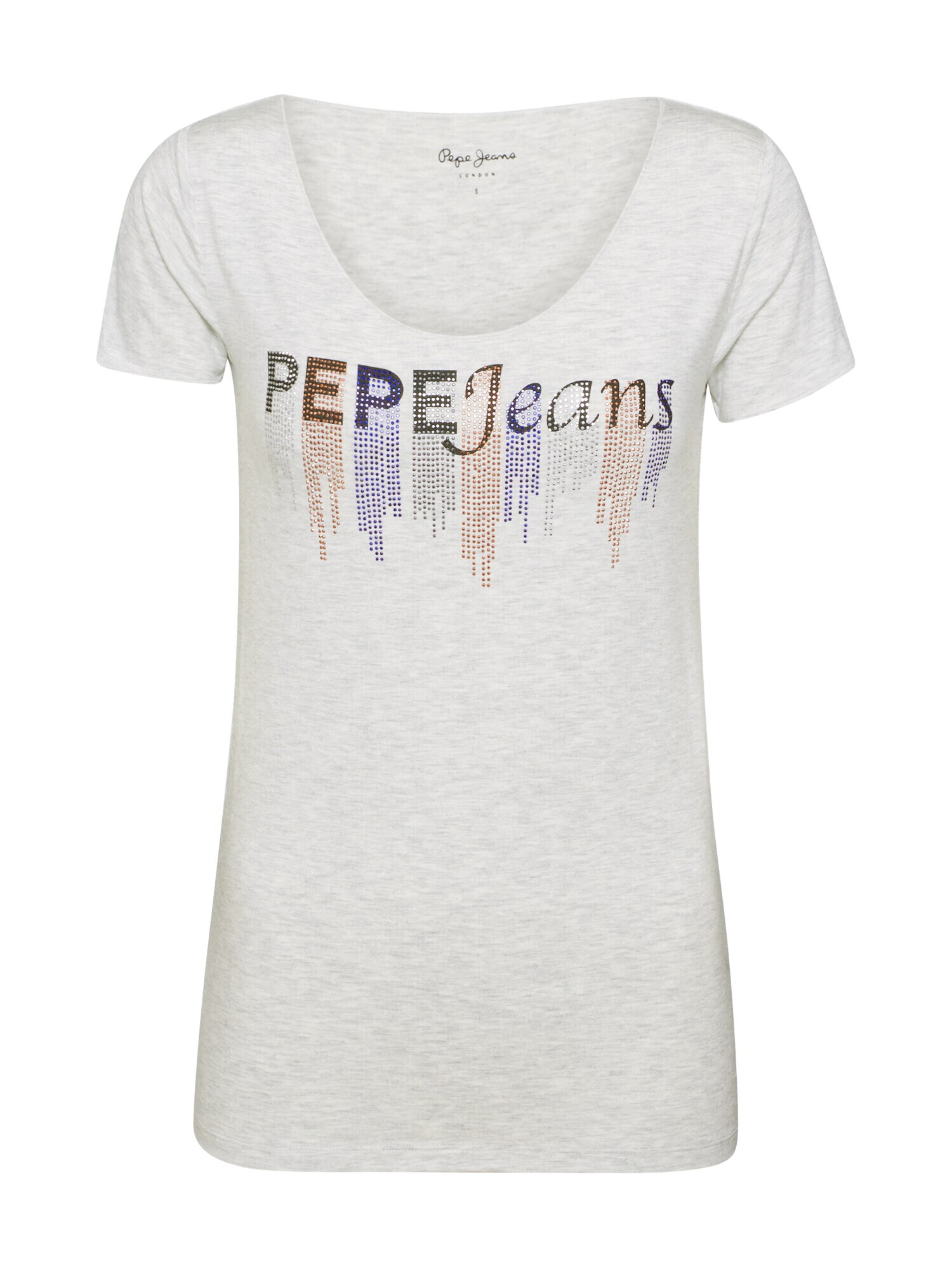 Pepe Jeans Tričko 'Abbey' modrá / sivá melírovaná / oranžová / čierna / strieborná - Pepit.sk