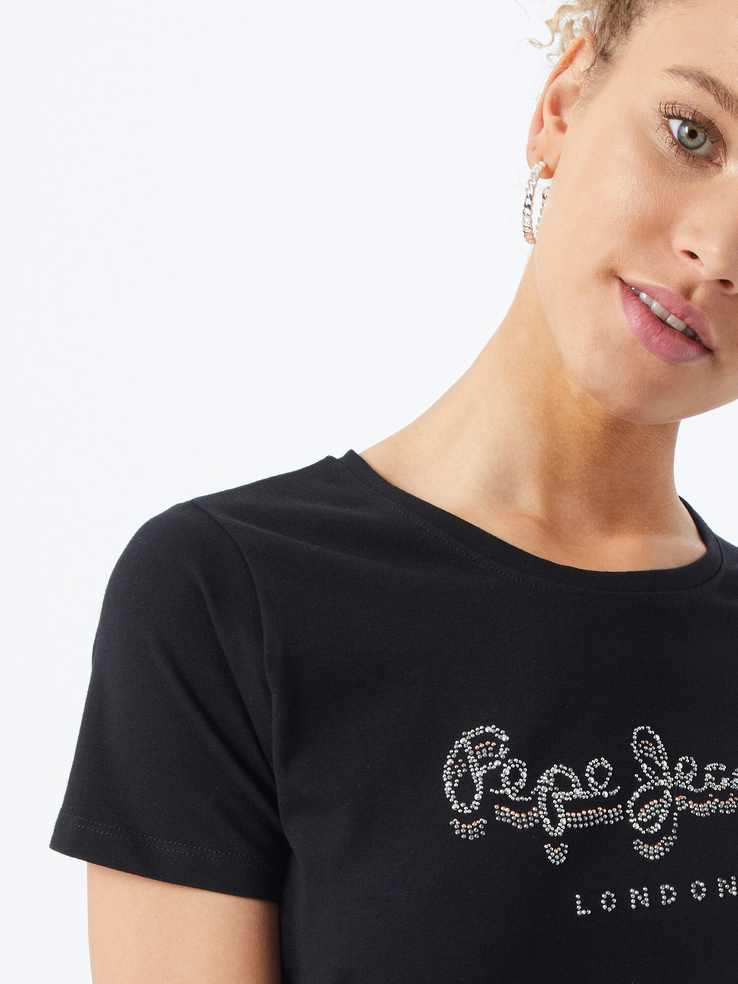 Pepe Jeans Tričko 'Beatrice' striebornosivá / čierna - Pepit.sk