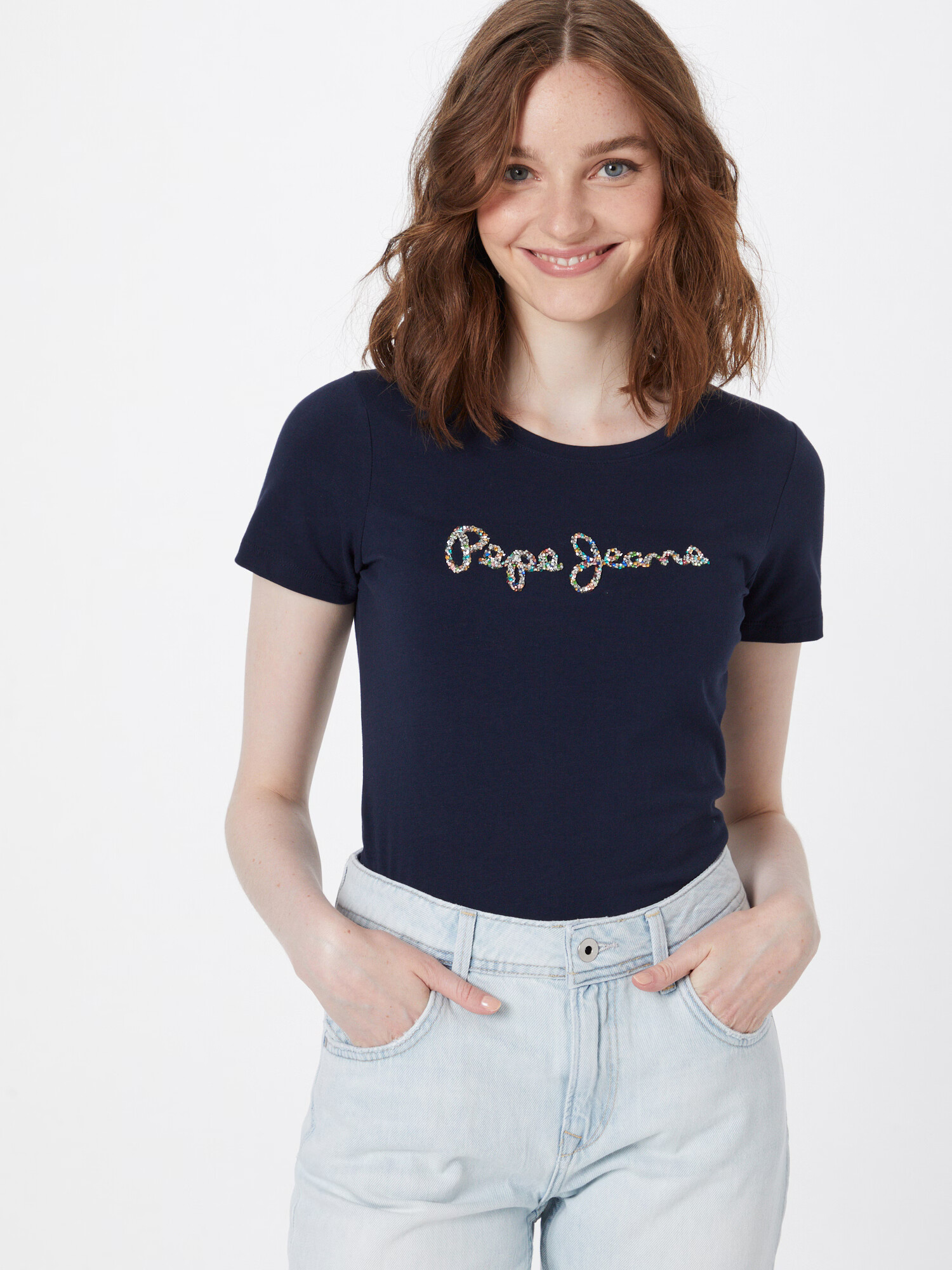 Pepe Jeans Tričko 'Dorita' námornícka modrá / zmiešané farby - Pepit.sk