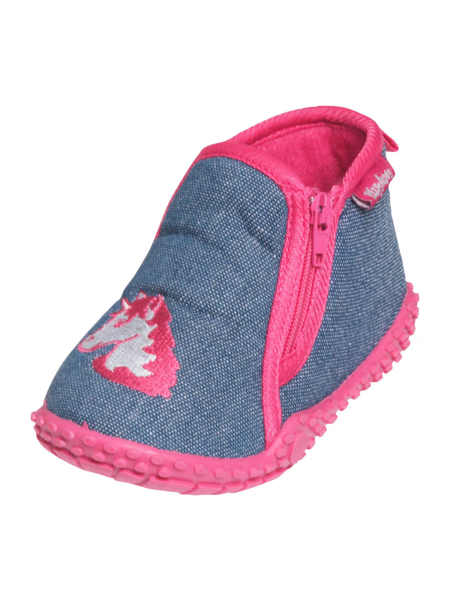 PLAYSHOES Papuče 'Einhorn' modrá denim / tmavoružová - Pepit.sk