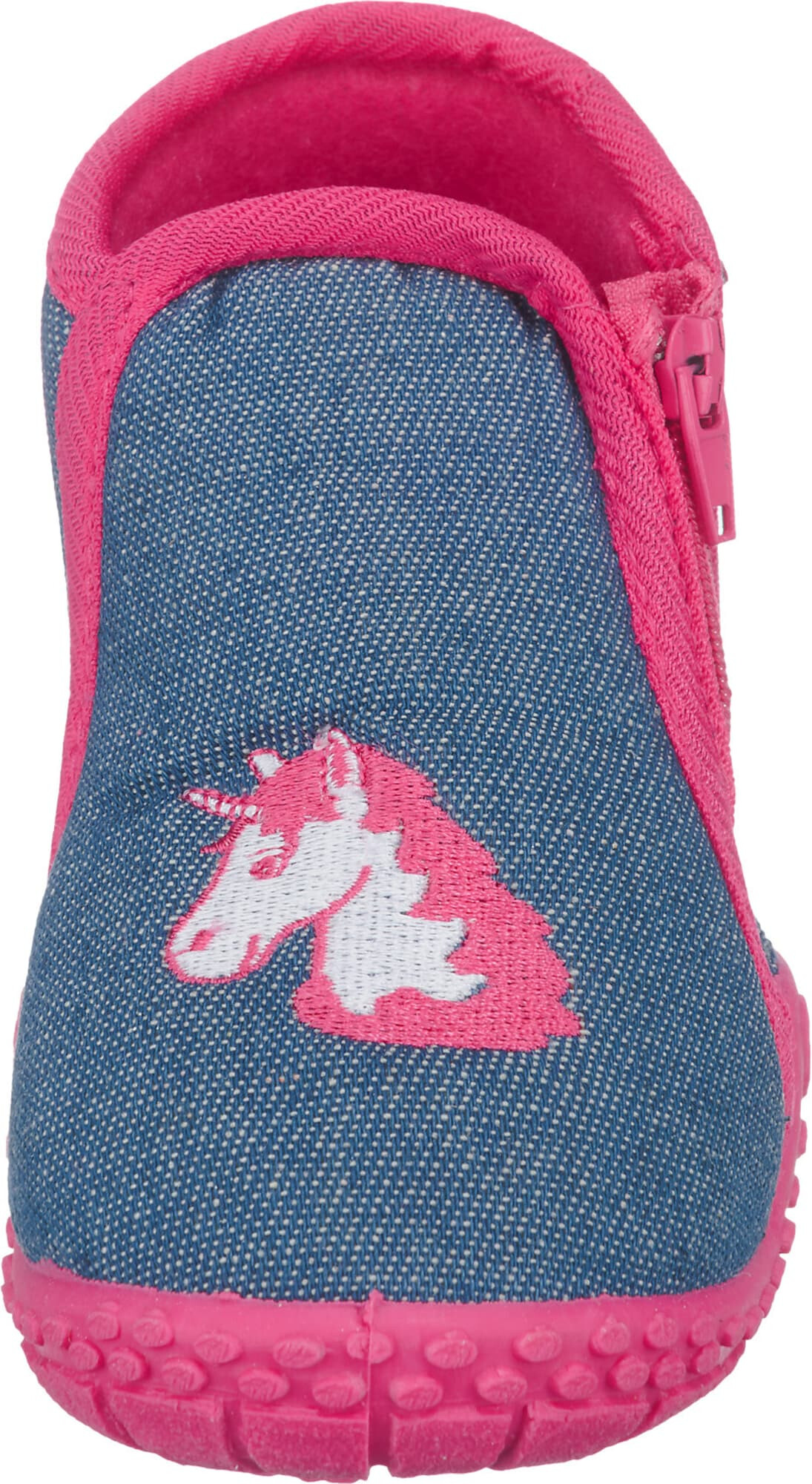 PLAYSHOES Papuče 'Einhorn' modrá denim / tmavoružová - Pepit.sk