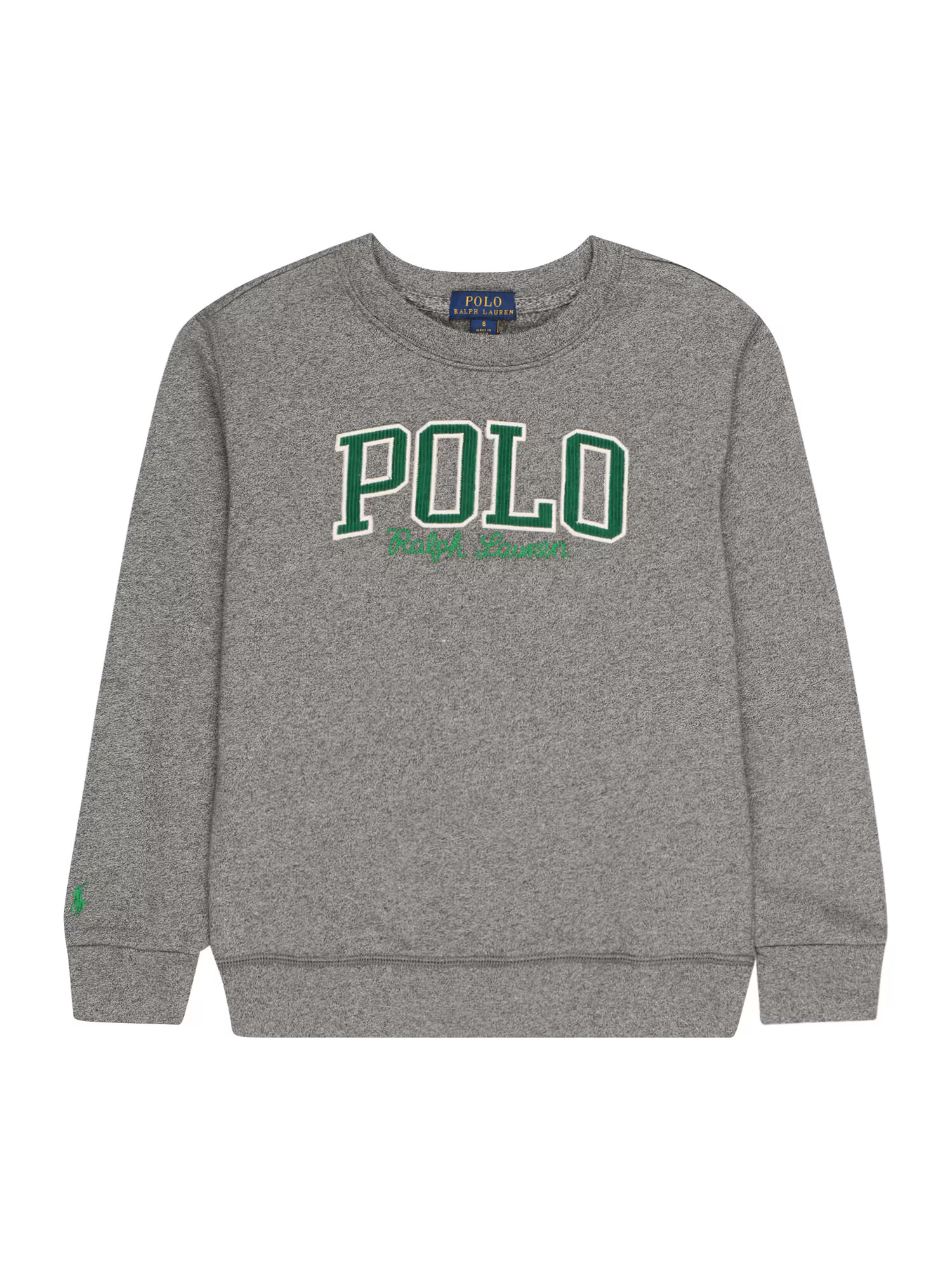 Polo Ralph Lauren Mikina sivá melírovaná / zelená / biela - Pepit.sk