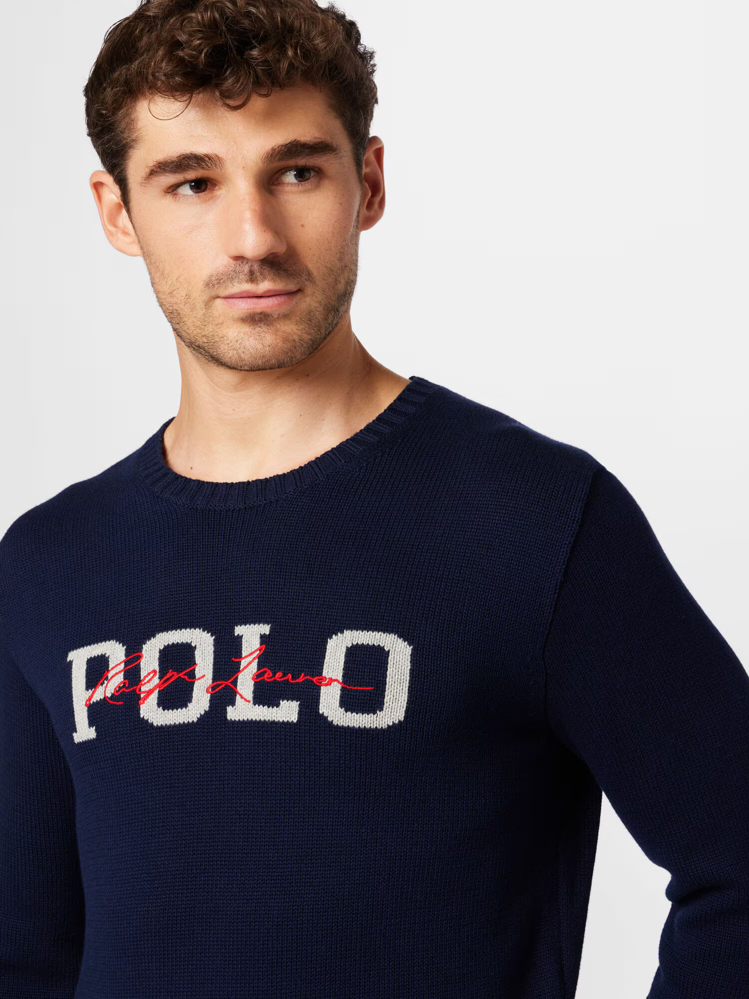 Polo Ralph Lauren Sveter svetlobéžová / námornícka modrá / grenadínová - Pepit.sk