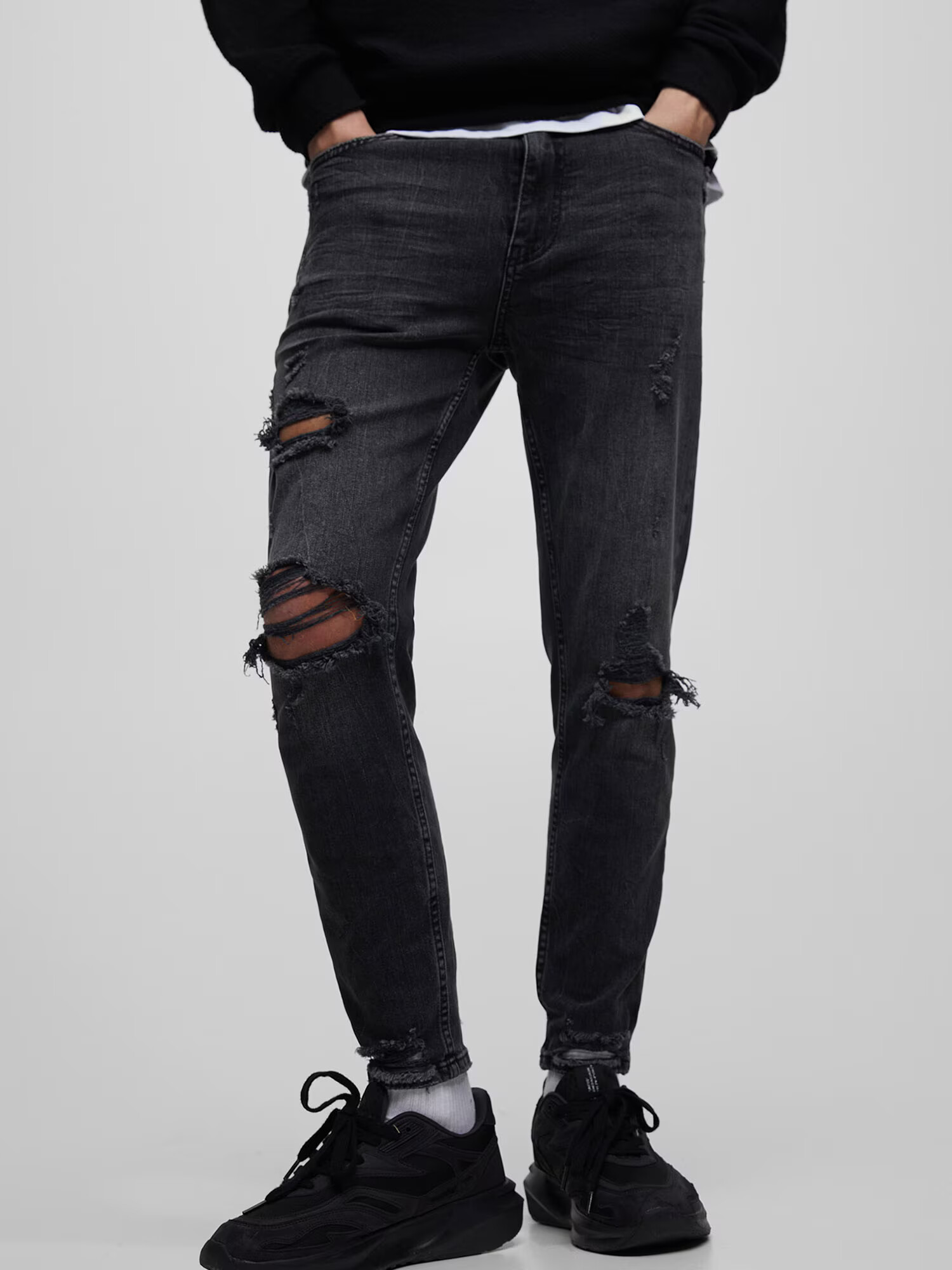 Pull&Bear Džínsy čierny denim - Pepit.sk