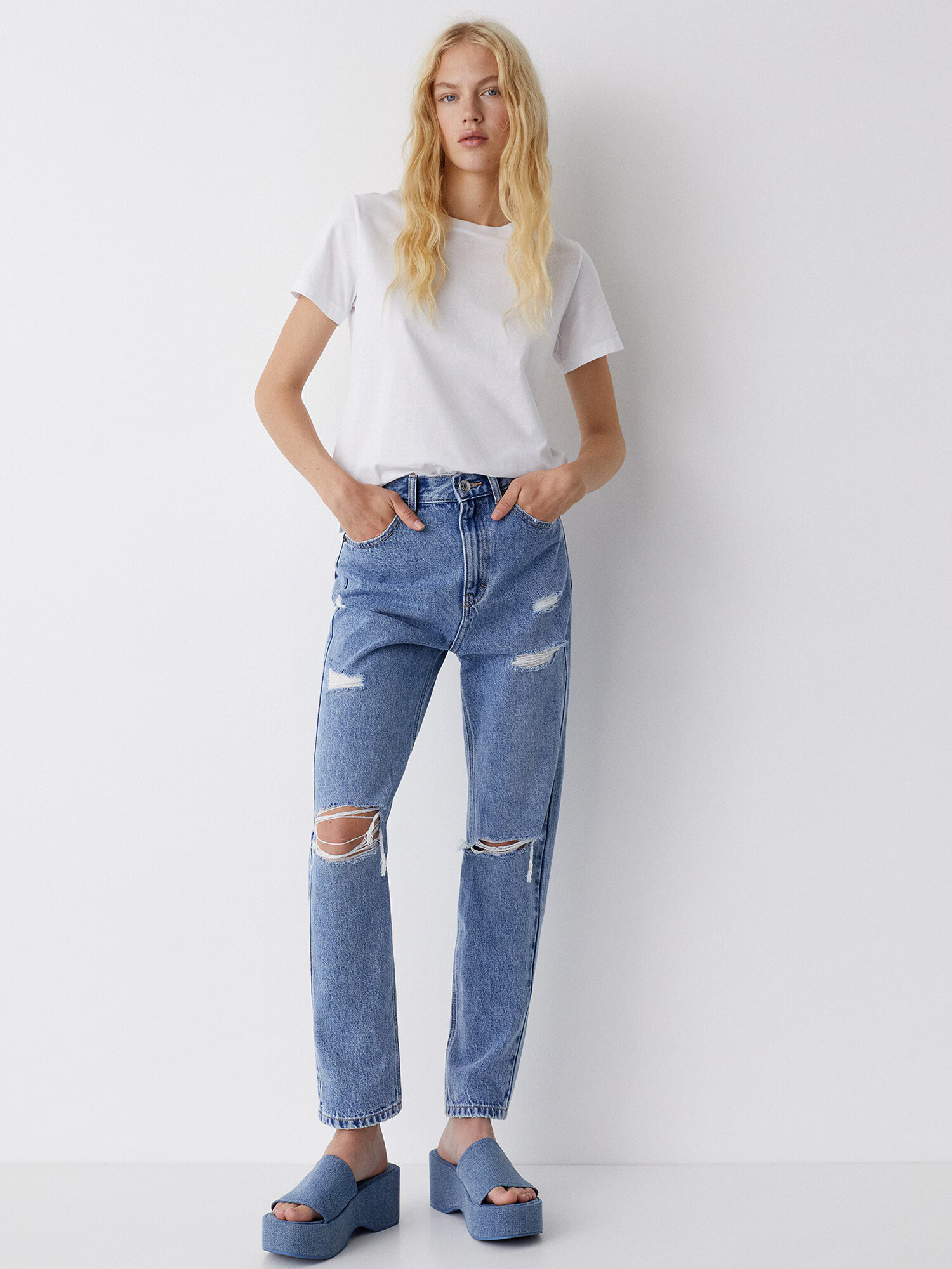 Pull&Bear Džínsy modrá denim - Pepit.sk