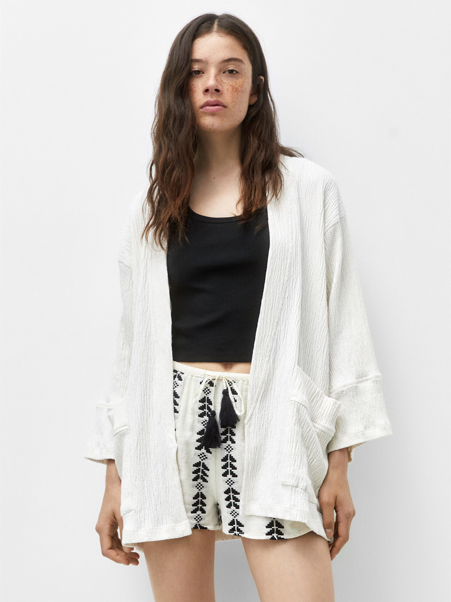 Pull&Bear Kimono nebielená - Pepit.sk