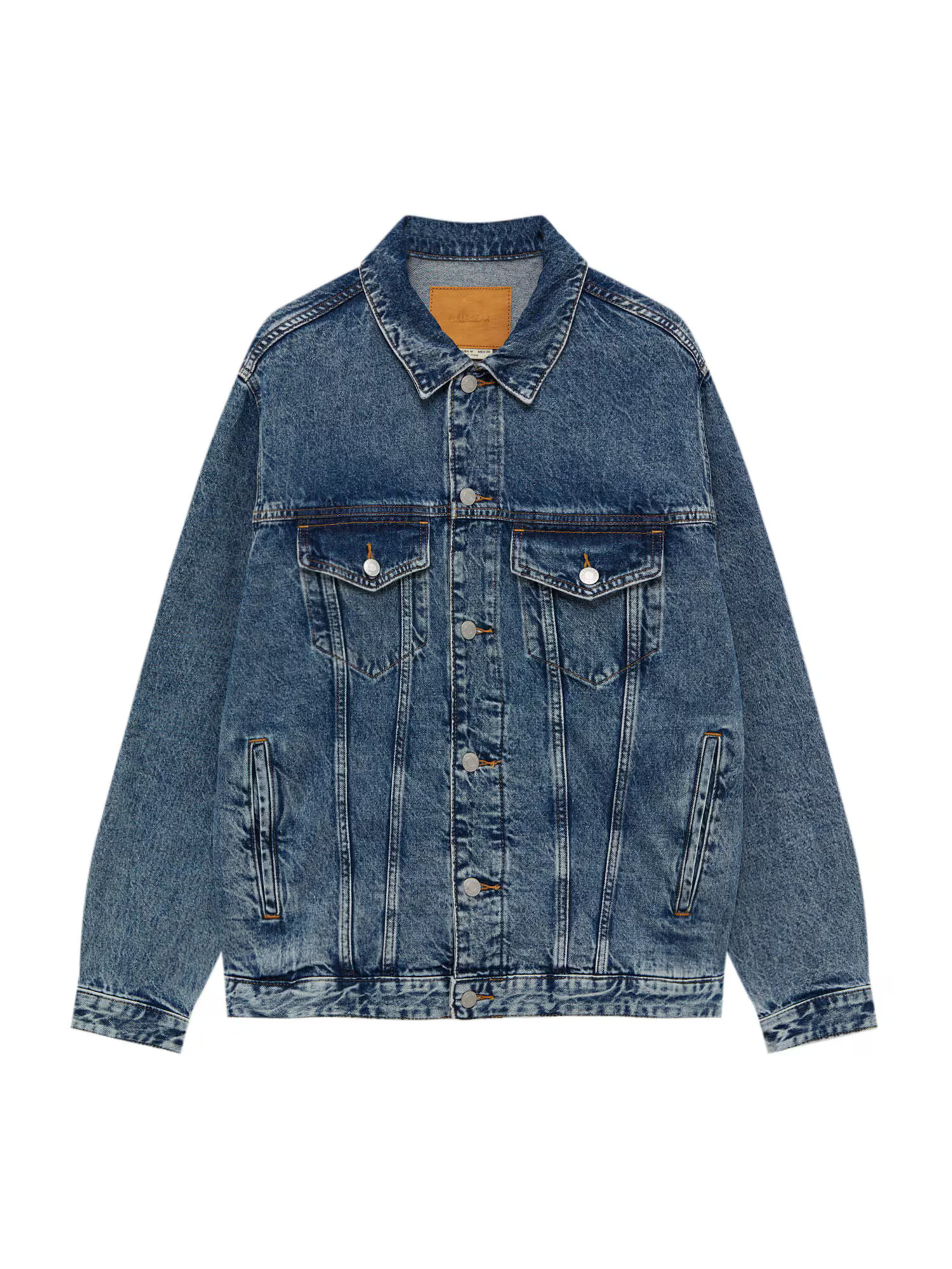 Pull&Bear Prechodná bunda modrá denim - Pepit.sk