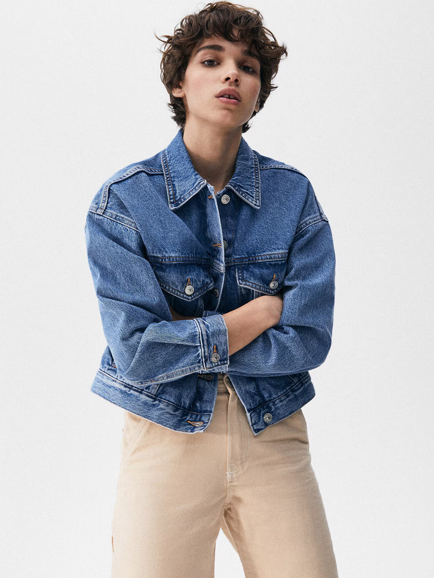 Pull&Bear Prechodná bunda modrá denim - Pepit.sk