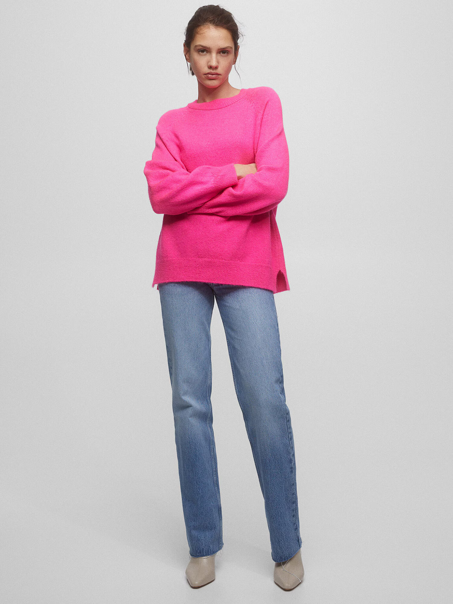 Pull&Bear Sveter fuksia - Pepit.sk