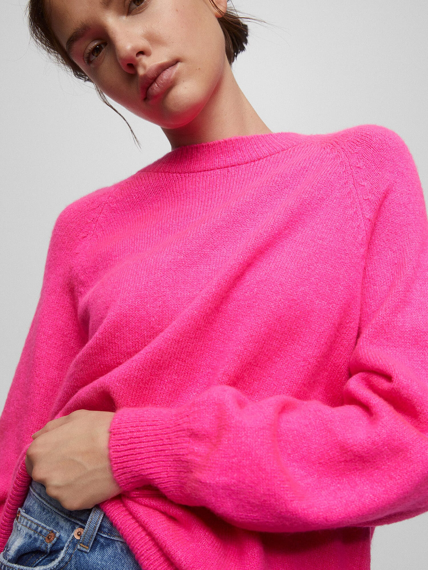 Pull&Bear Sveter fuksia - Pepit.sk