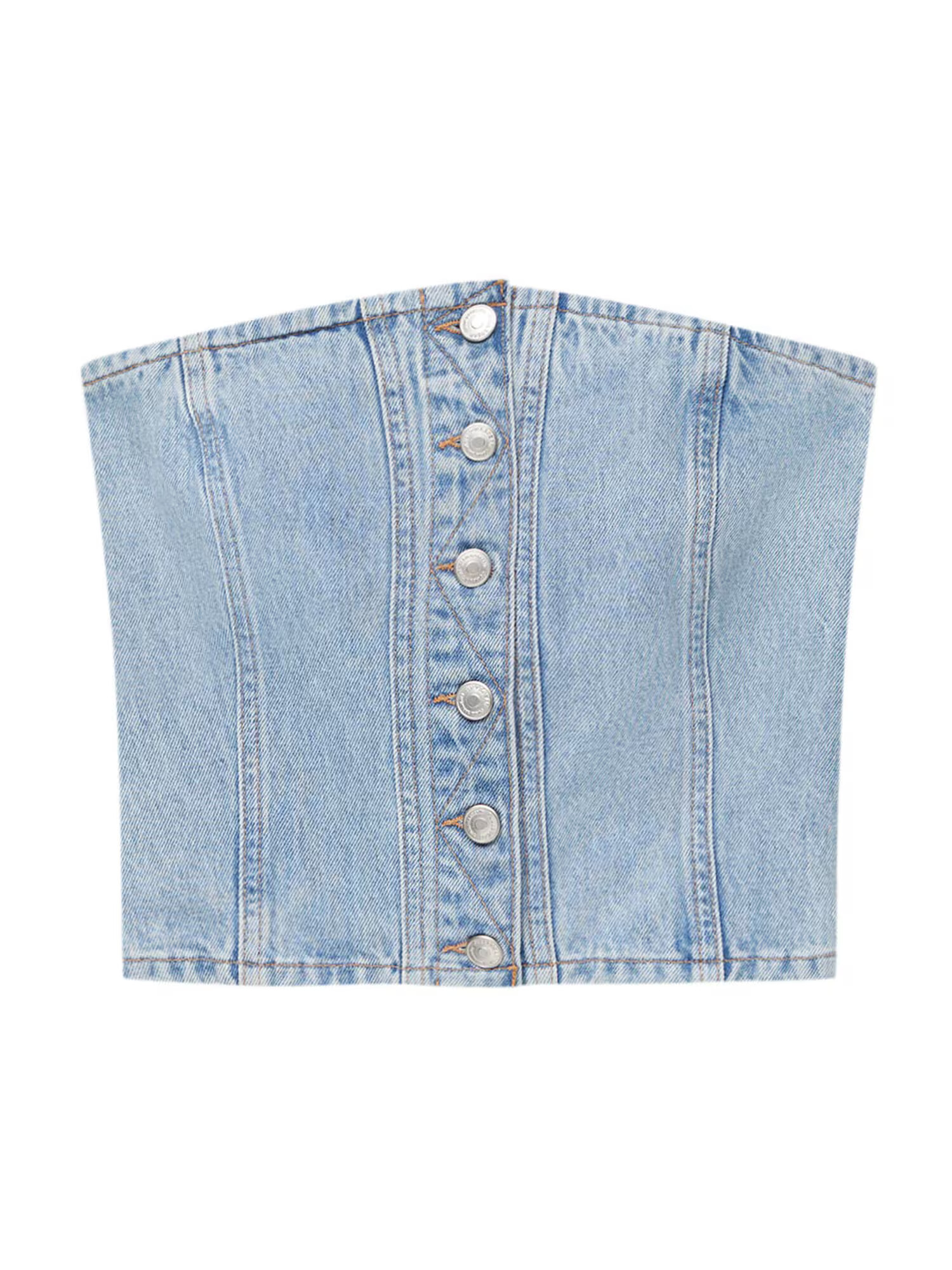 Pull&Bear Top modrá denim - Pepit.sk