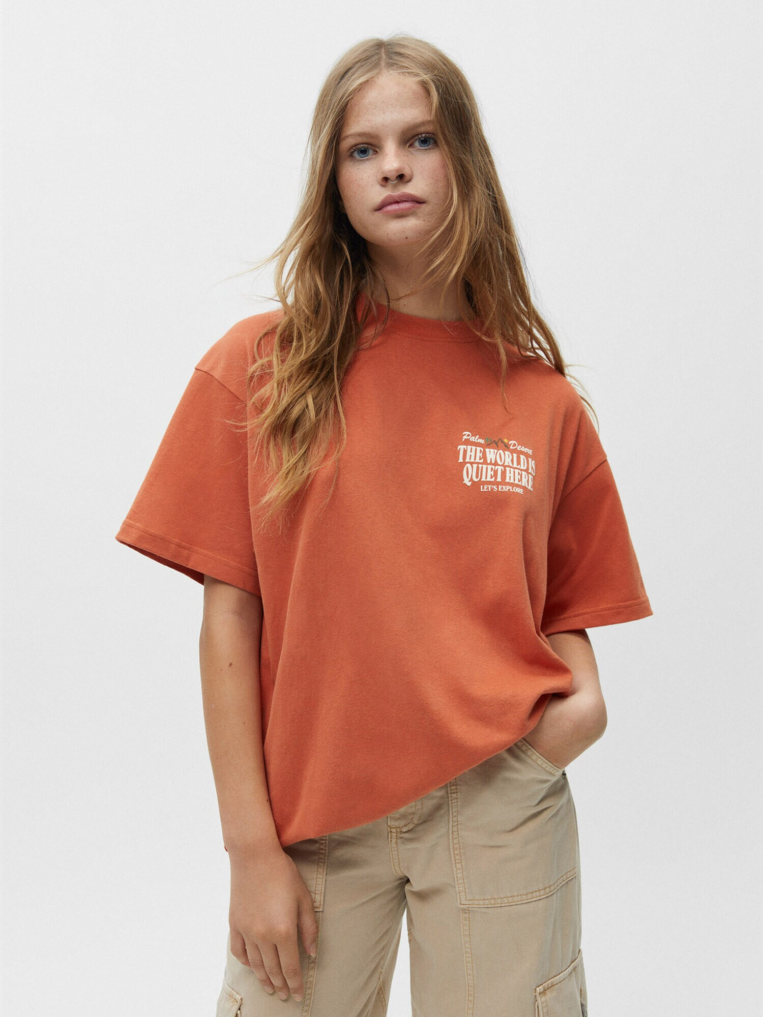 Pull&Bear Tričko smaragdová / oranžová / čierna / biela - Pepit.sk