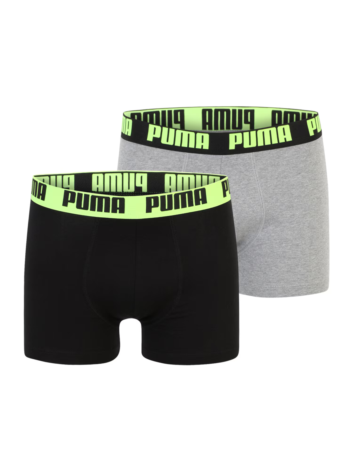 PUMA Boxerky sivá melírovaná / kiwi / čierna - Pepit.sk