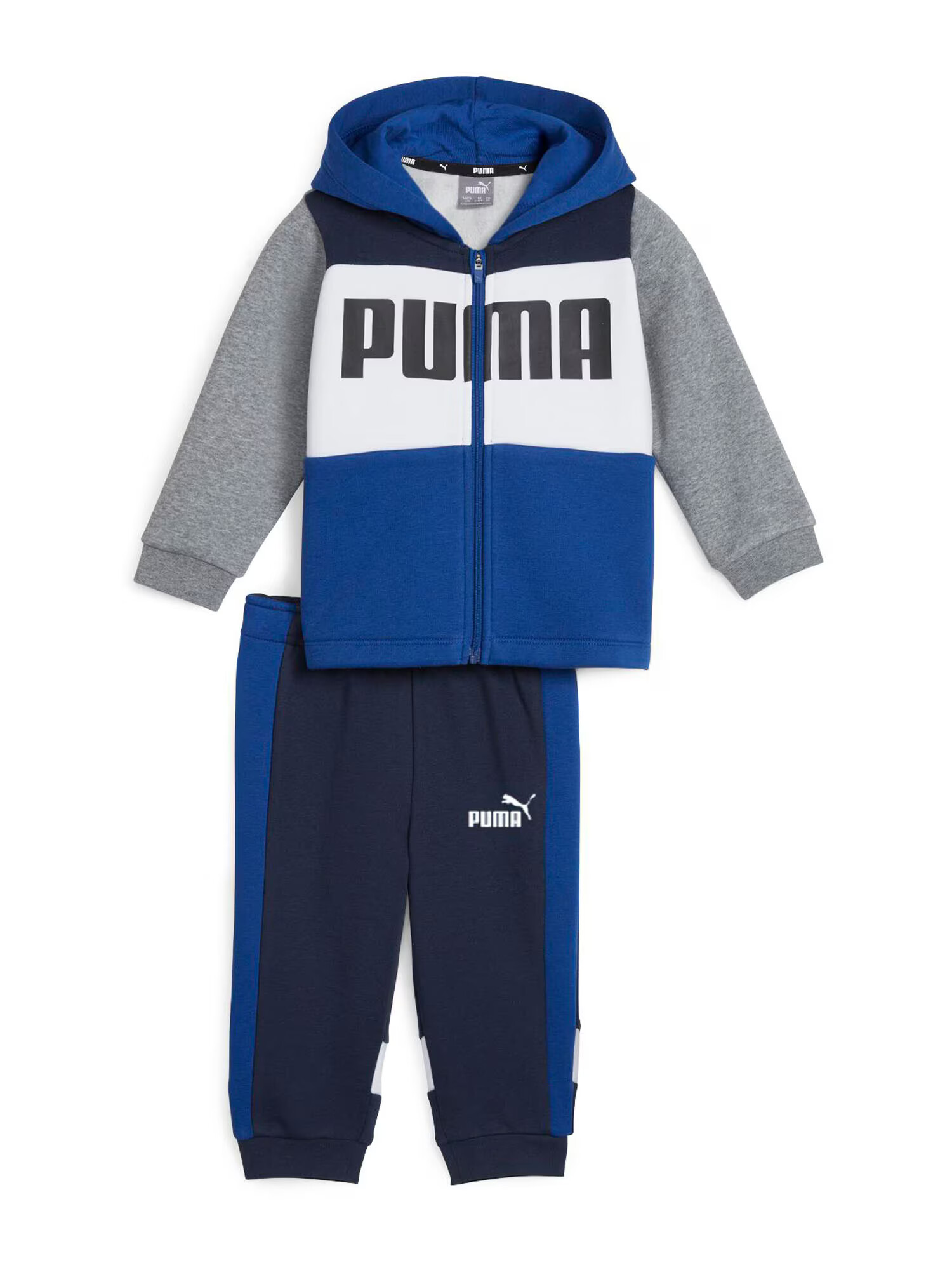 PUMA Joggingová súprava kobaltovomodrá / tmavomodrá / sivá melírovaná / biela - Pepit.sk